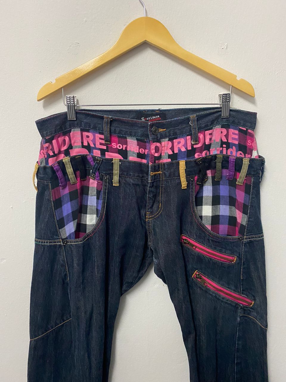 Japanese Brand Vintage Sorridere Double Waist Hype Punk Jeans Size US 36 / EU 52 - 4 Thumbnail