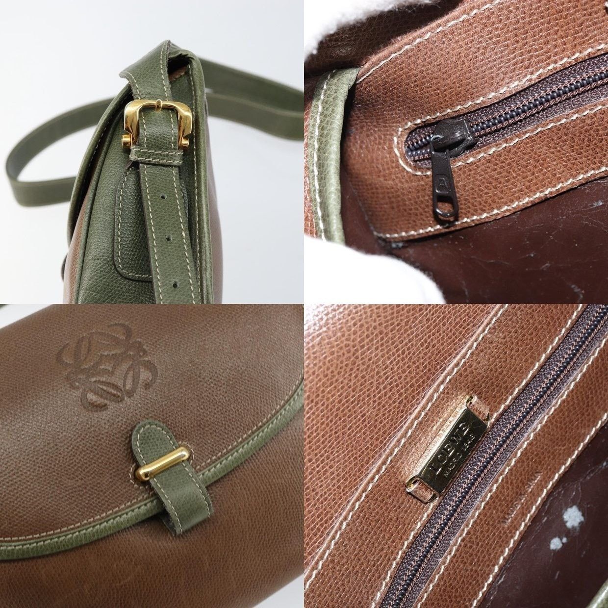 Loewe Loewe Anagram Leather Shoulder Bag Gold Size ONE SIZE - 15 Thumbnail