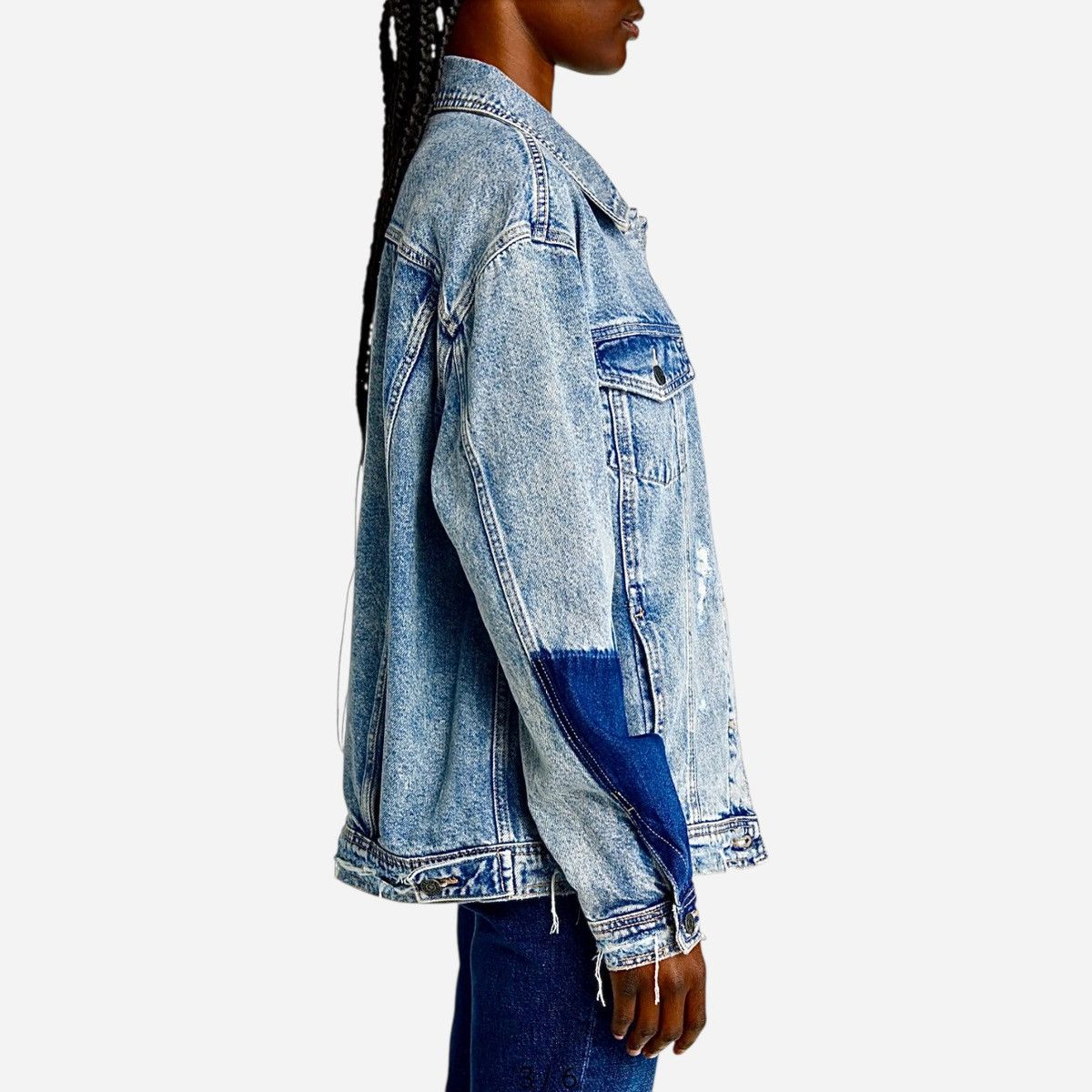 HIDDEN Hidden Dakota Wash Patch Sleeve Oversized Jacket Sz M (8-10) Size M / US 6-8 / IT 42-44 - 5 Thumbnail