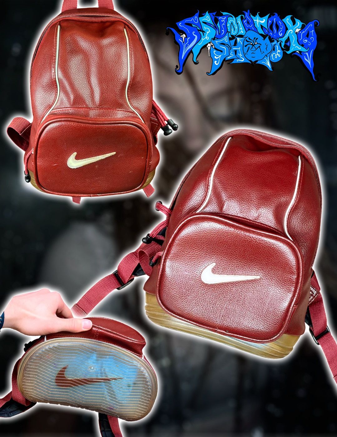 Nike Nike Vintage Mini Backpack Burgundy Wine Sneaker Sole Bottom Size ONE SIZE - 1 Thumbnail
