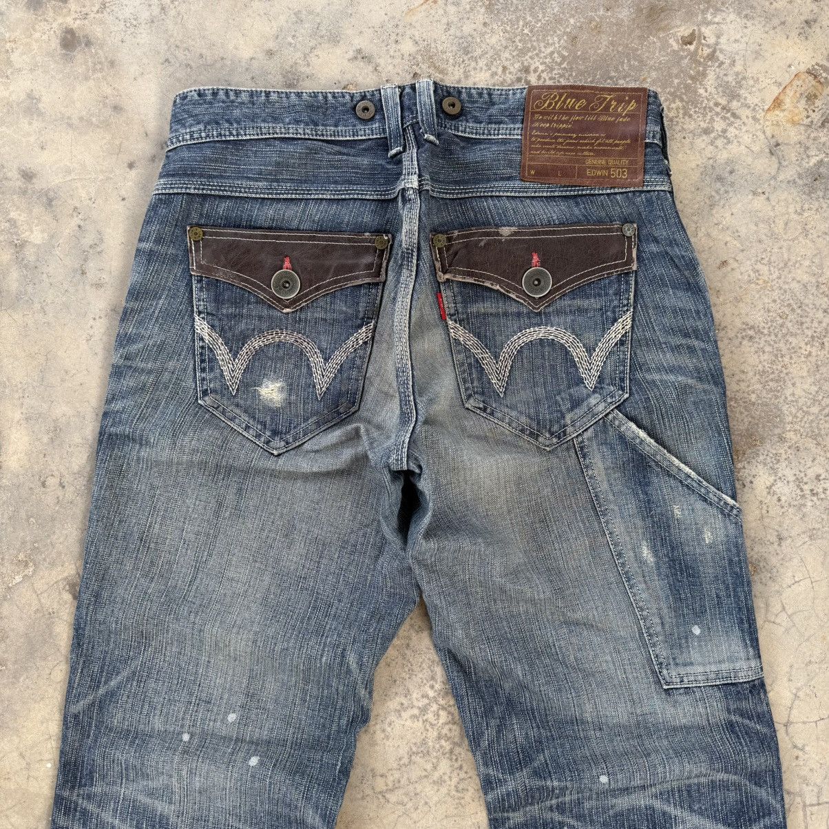 Edwin VINTAGE EDWIN BLUE TRIP FADED JEAN DENIM PANTS Size US 35 - 8 Thumbnail