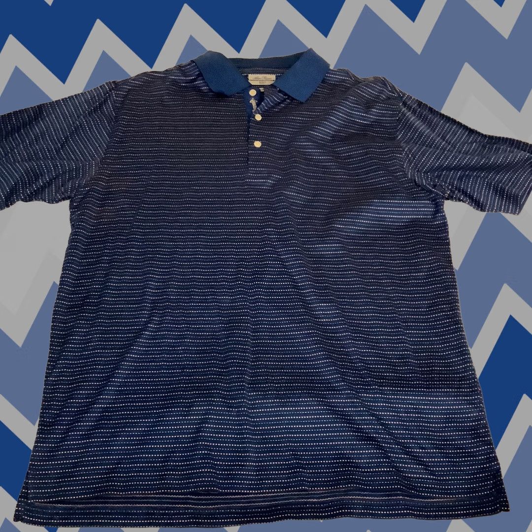 Vintage Alan Flusser Golf Silver Collection Mens Large Blue Short Sleeve Polo Shirt Size US L / EU 52-54 / 3 - 1 Thumbnail