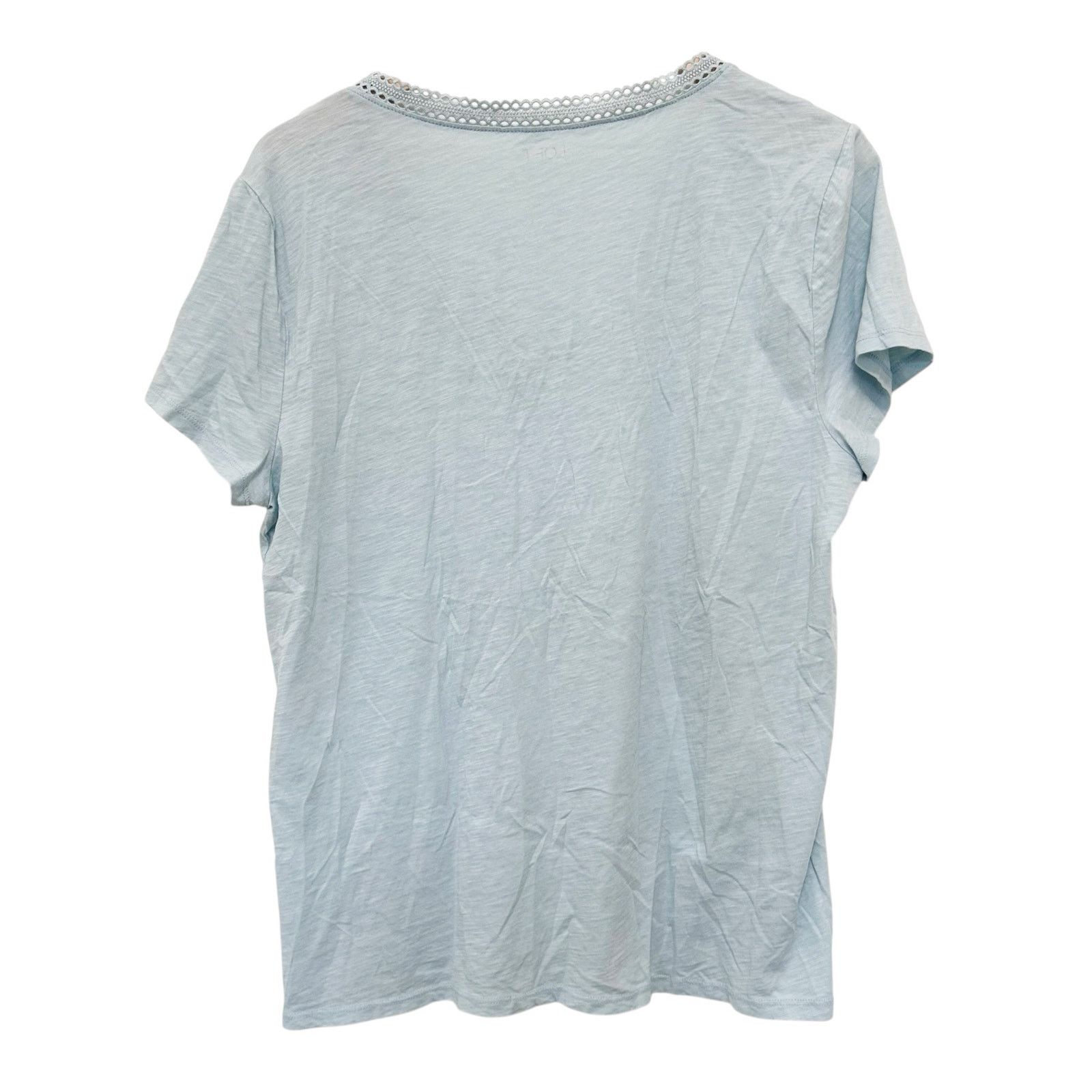Loft Loft Outlet Blue Short Sleeve V Neck Shirt Sz XL Size XL / US 12-14 / IT 48-50 - 4 Thumbnail