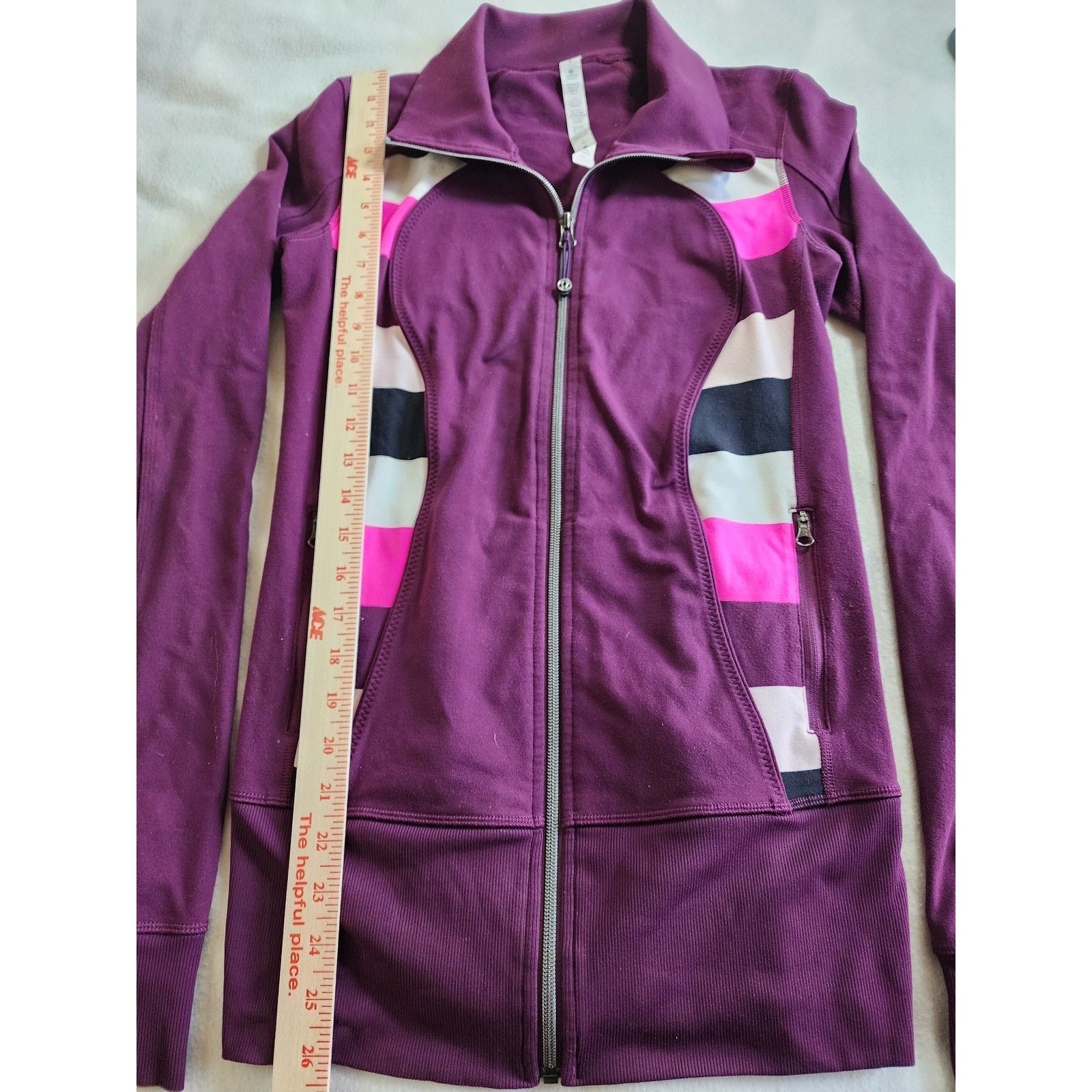 Lululemon Lululemon Nice Asana Jacket Plum Purple Size 6 Pow Stripe Size M / US 6-8 / IT 42-44 - 6 Thumbnail