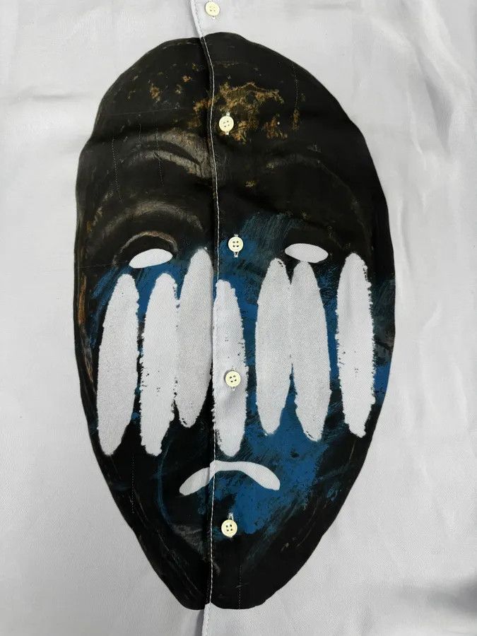 Comme des Garcons Comme des Garçons Shirt Blue Abstract Face Shirt Size US L / EU 52-54 / 3 - 8 Thumbnail