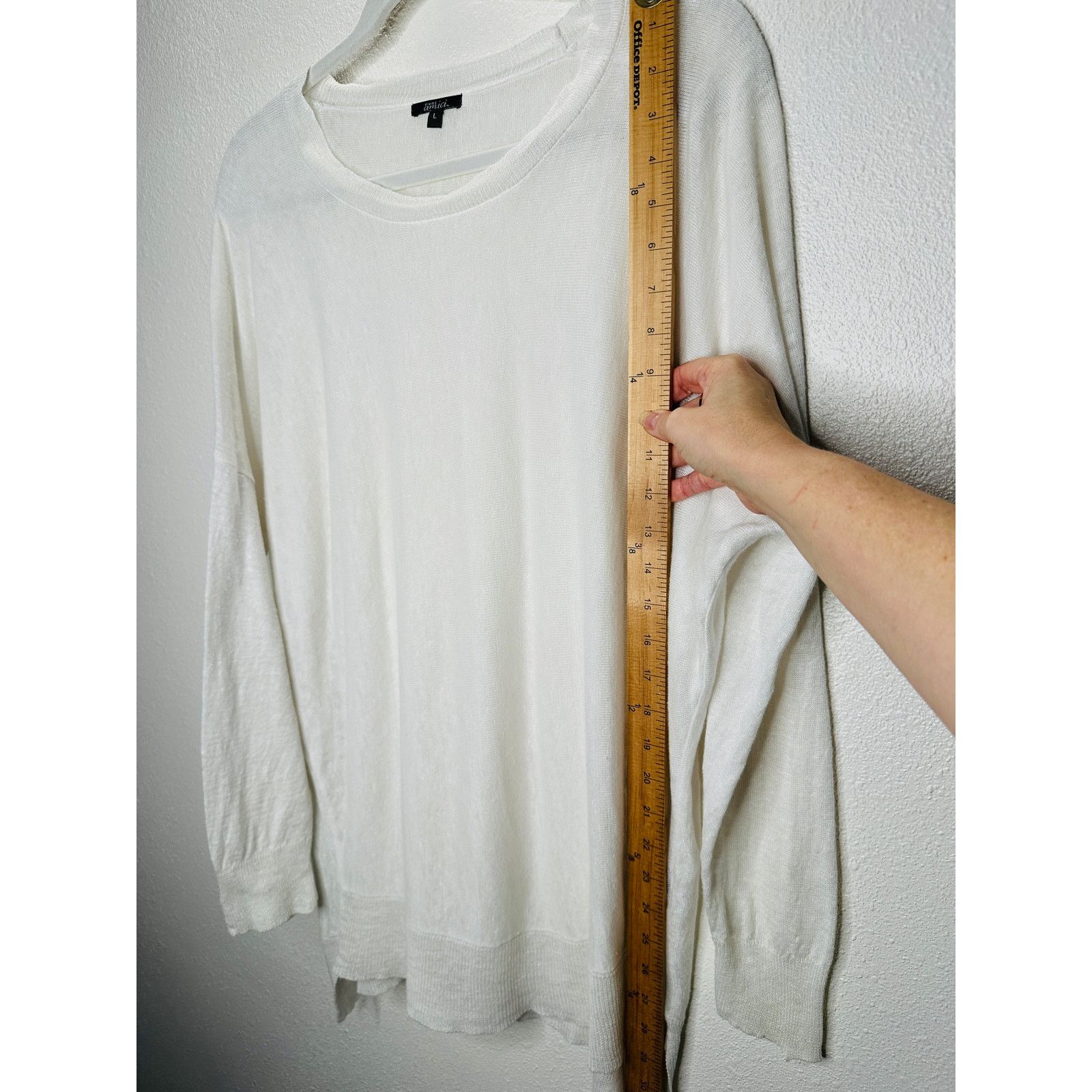 Other Pure Amici Ivory Round Neck Long Sleeve High Low Sweater L Size L / US 10 / IT 46 - 16 Thumbnail