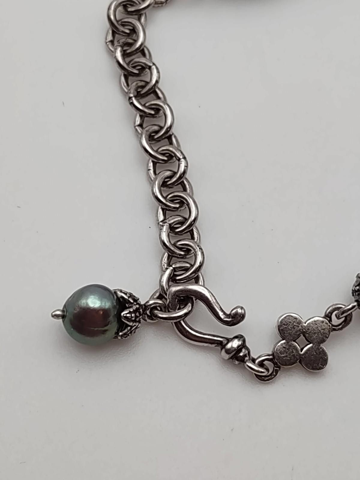 The Unbranded Brand Sterling Silver Pearl & Marcasite Rosary Style Necklace Size ONE SIZE - 2 Thumbnail