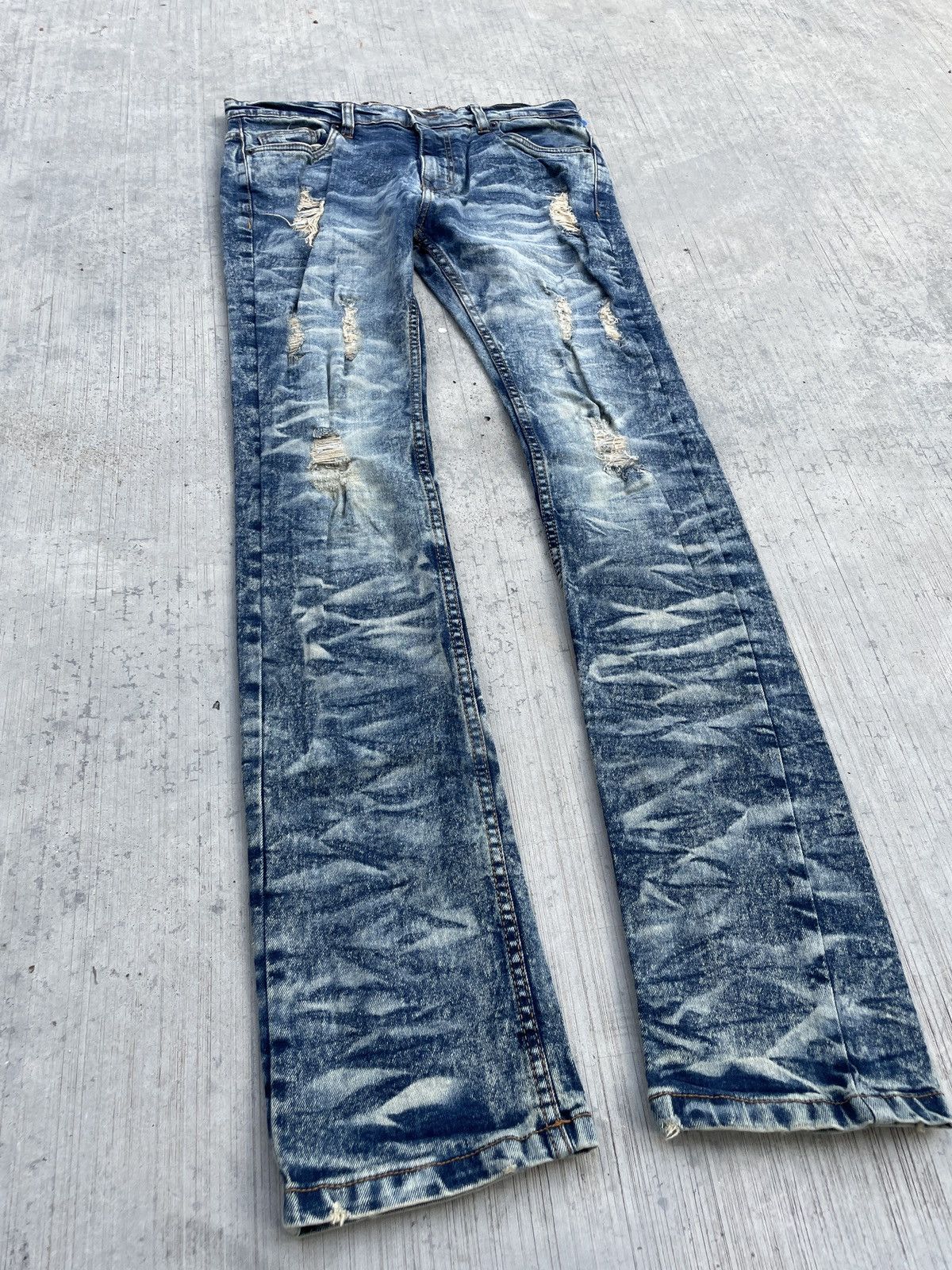 Japanese Brand 2000s japanese evolution distressed crazy wash Size US 30 / EU 46 - 3 Thumbnail