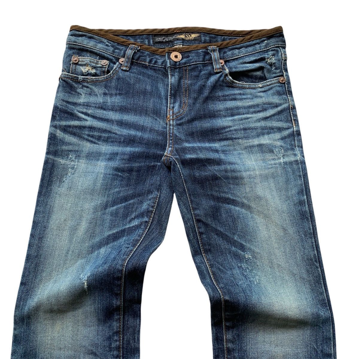 If Six Was Nine Piolla Distressed Clawmark ifsix LGB KMRII Flared Jeans Size US 29 - 3 Thumbnail