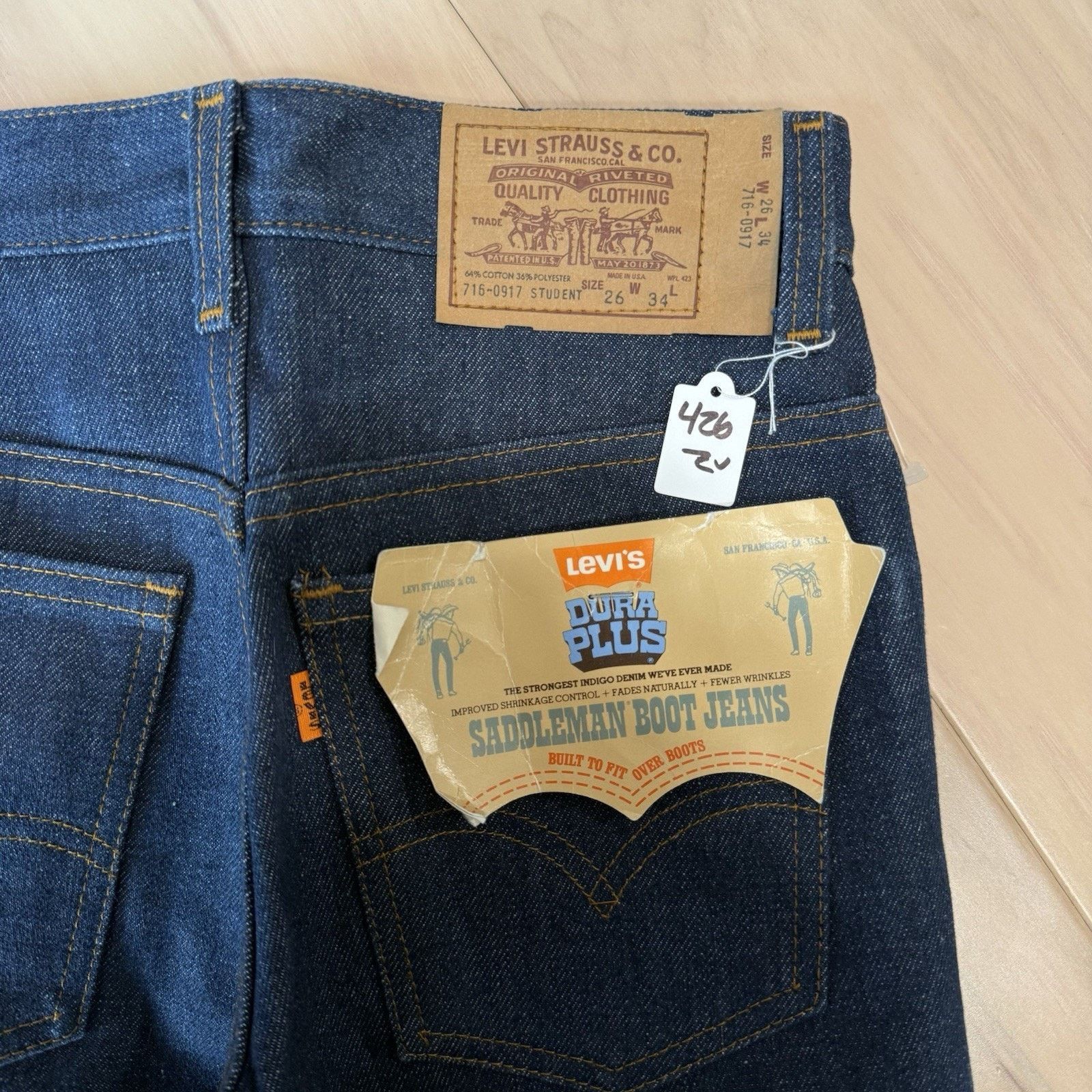 Levi's Vintage Levis 716 Jeans 26 Blue Dark Wash Bootcut Student Size US 26 / EU 42 - 9 Thumbnail