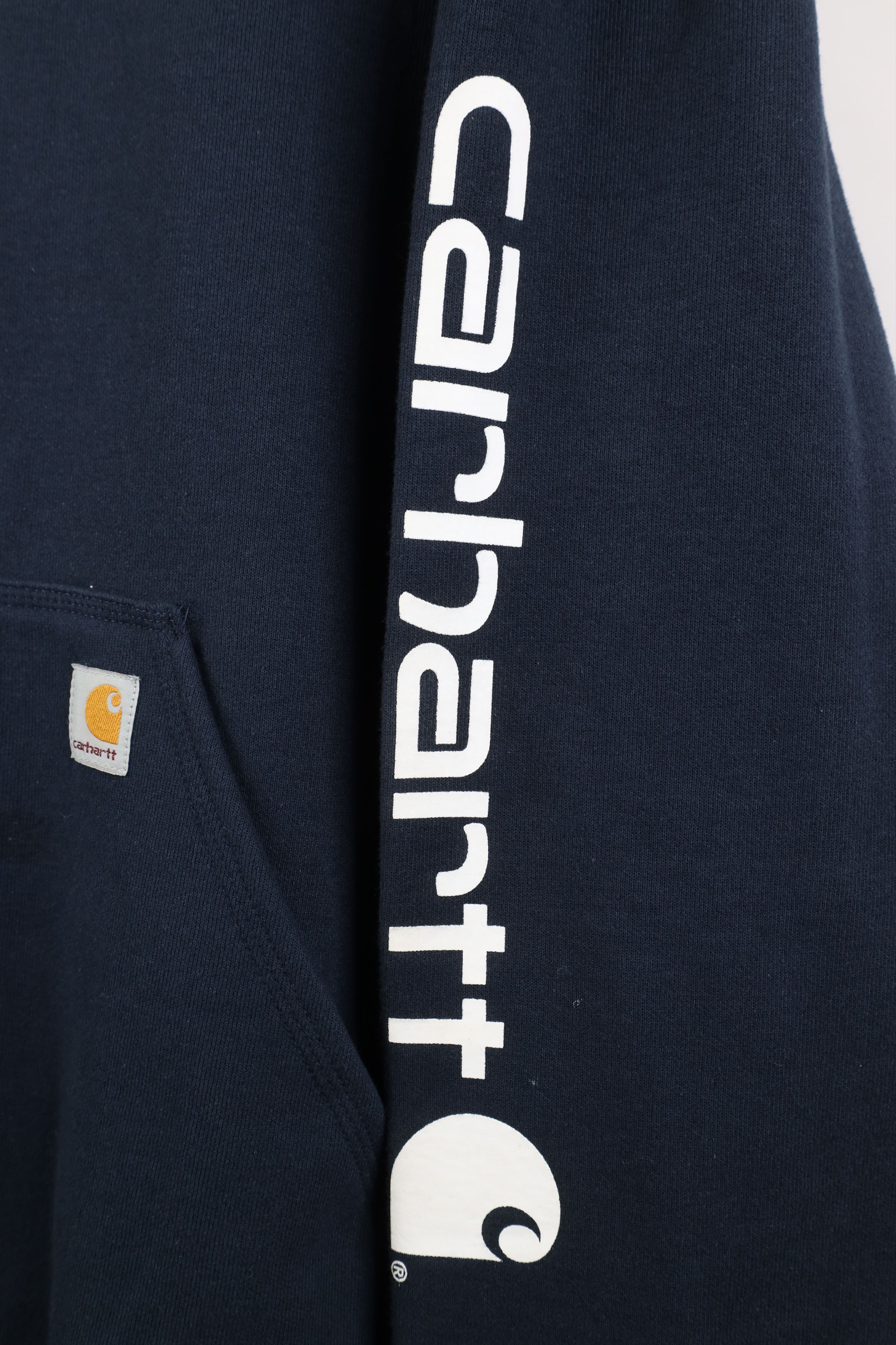 Carhartt Vintage Y2K Carhartt Heavyweight Hoodie Sweatshirt Blue Size US XXL / EU 58 / 5 - 4 Thumbnail