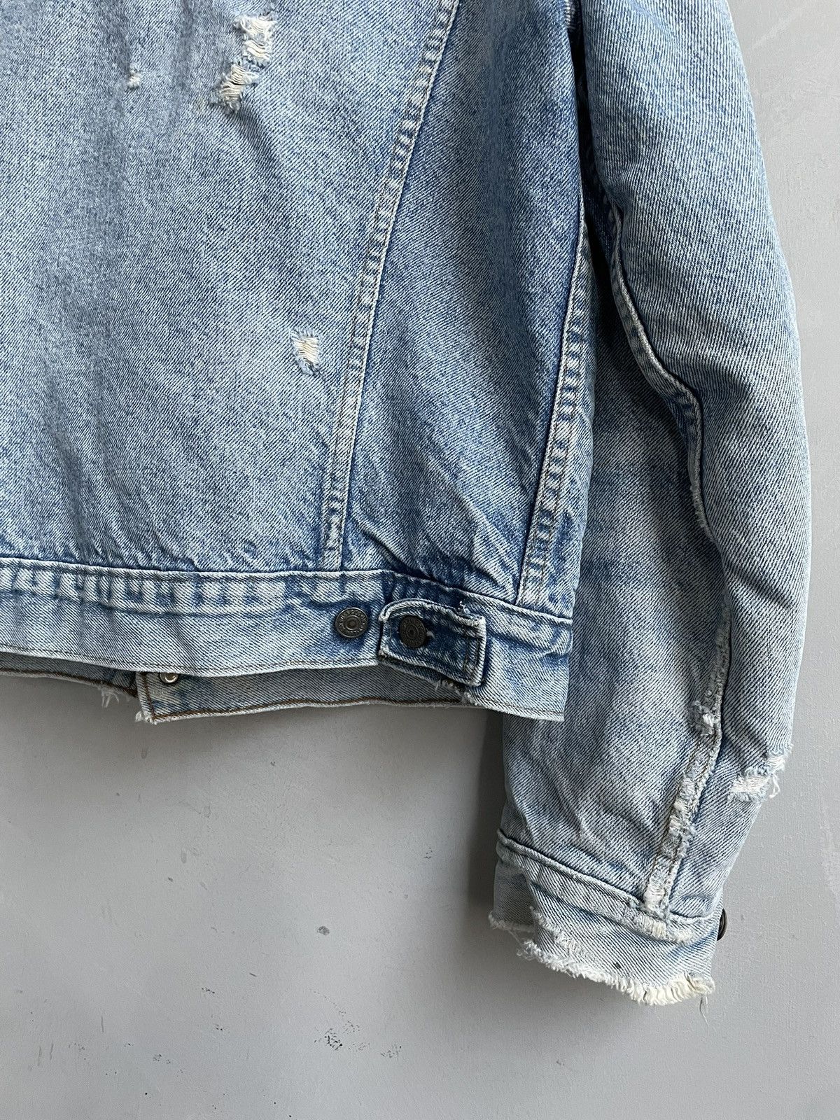 Levi's Levis Blue Denim Jacket retro 90s faded Vintage Workwear Fit Size US M / EU 48-50 / 2 - 11 Thumbnail
