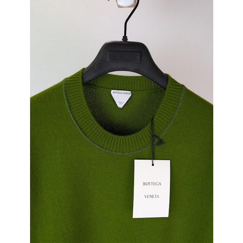 Bottega Veneta o1rshd1 Classic Cashmere Sweater in Olive Green Size US M / EU 48-50 / 2 - 7 Thumbnail