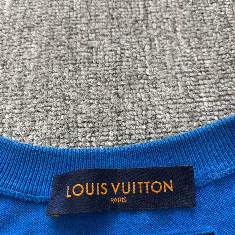 Louis Vuitton Louis Vuitton Blue slogan logo short sleeve Size US XXL / EU 58 / 5 - 6 Thumbnail