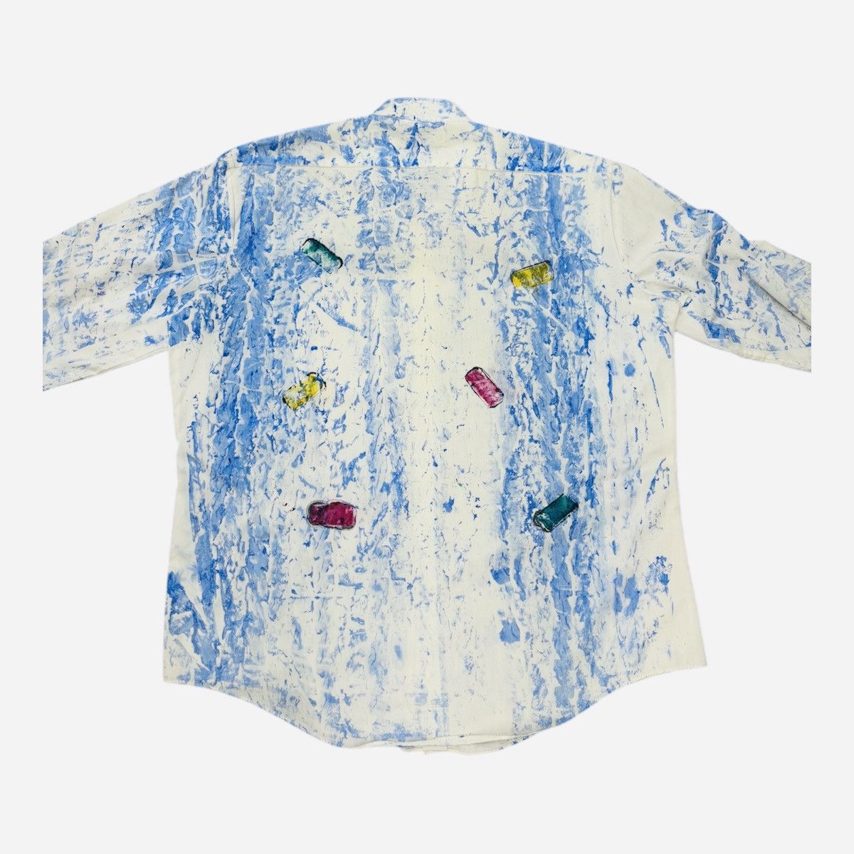 Vintage Vintage 90s Blue Abstract Print Blouse Women Size L Size L / US 10 / IT 46 - 3 Thumbnail