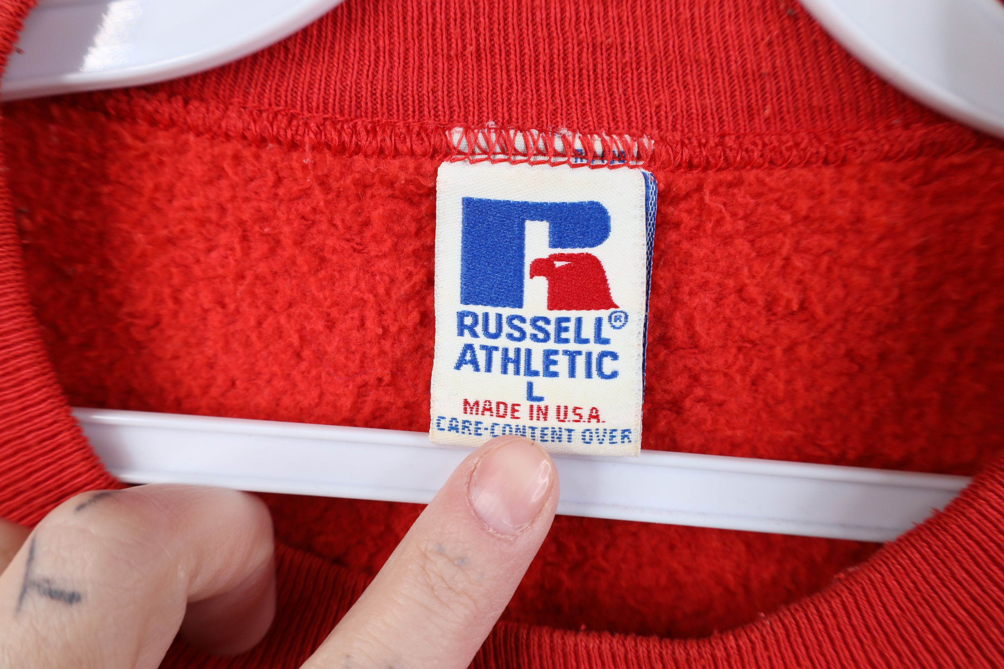 Russell Athletic Vintage 90s Russell Athletic Crewneck Sweatshirt Red USA Size US L / EU 52-54 / 3 - 5 Thumbnail