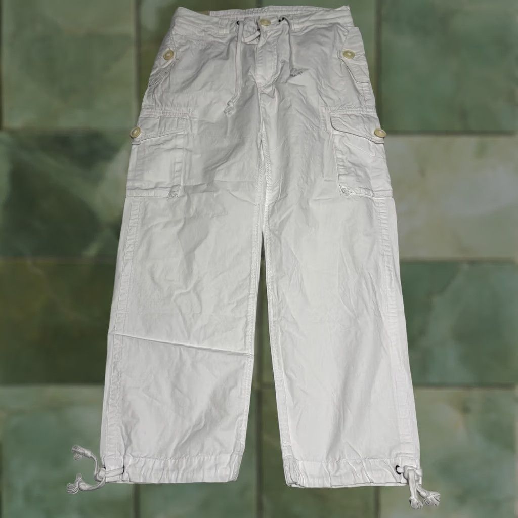 Polo Ralph Lauren VINTAGE Polo Ralph Lauren Pants Mens Large White Cotton Cargo Military 90s Baggy Size US M / EU 48-50 / 2 - 1 Thumbnail