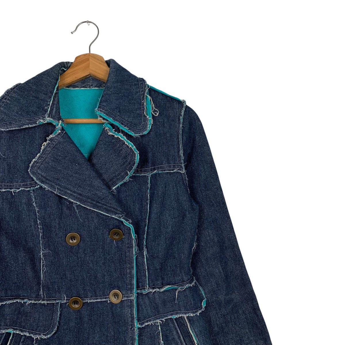 Japanese Brand B+L Double Breasted Deconstructed Denim Jacket #1939-C84 Size L / US 10 / IT 46 - 5 Thumbnail