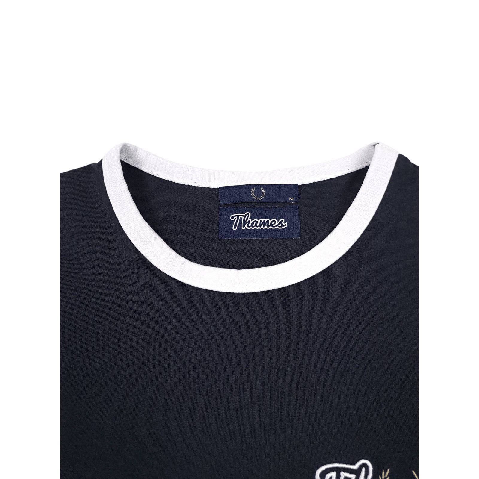 Fred Perry × Thames Rare Fred Perry x Thames Navy Black Logo T-shirt Size US M / EU 48-50 / 2 - 4 Thumbnail