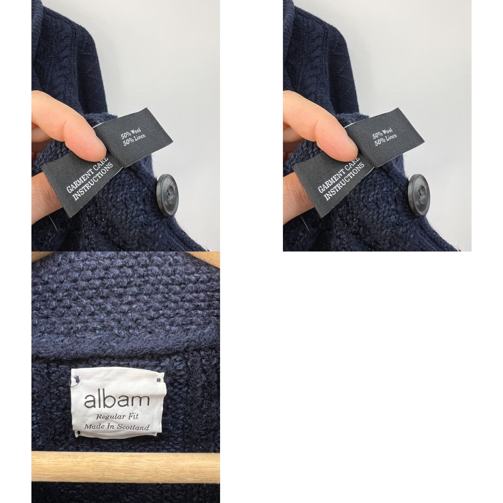 Albam Albam Navy Linen Knit Cardigan Sweater Mens S/M Wool Heavy Shawl Collar Size S/M Size US S / EU 44-46 / 1 - 8 Thumbnail