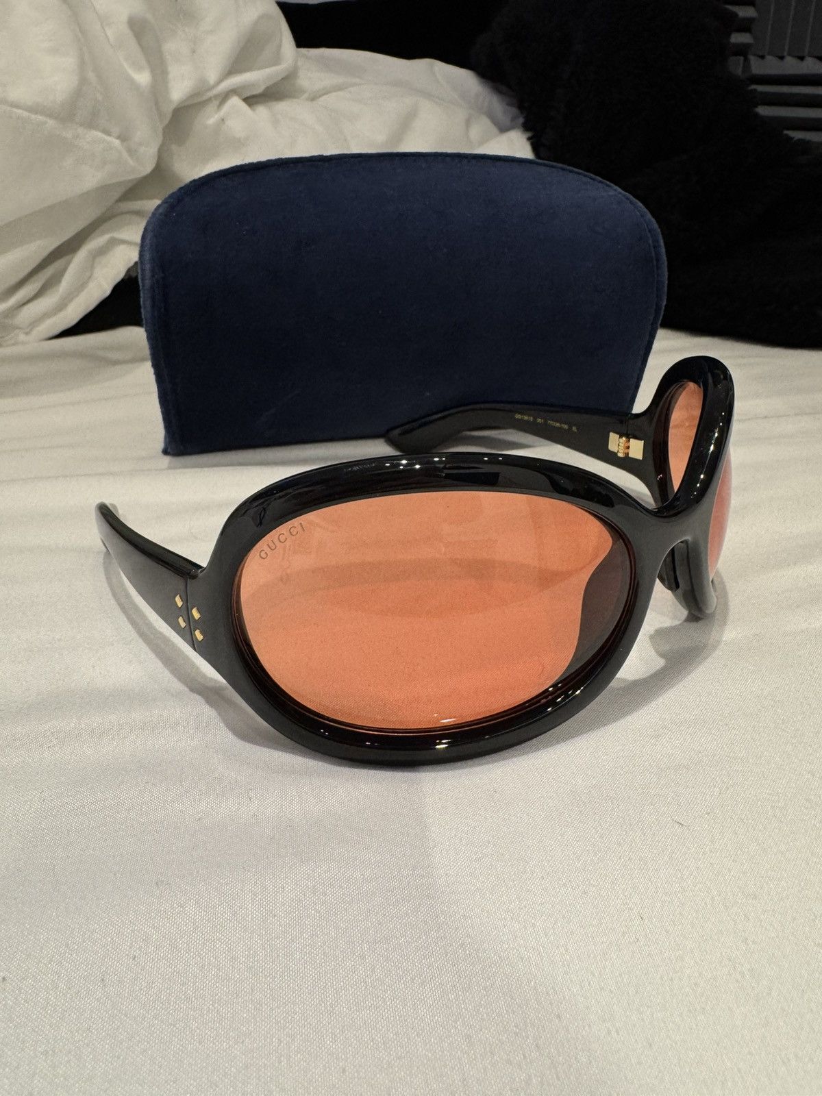 Gucci Gucci Black Oval Sunglasses Size ONE SIZE - 4 Thumbnail