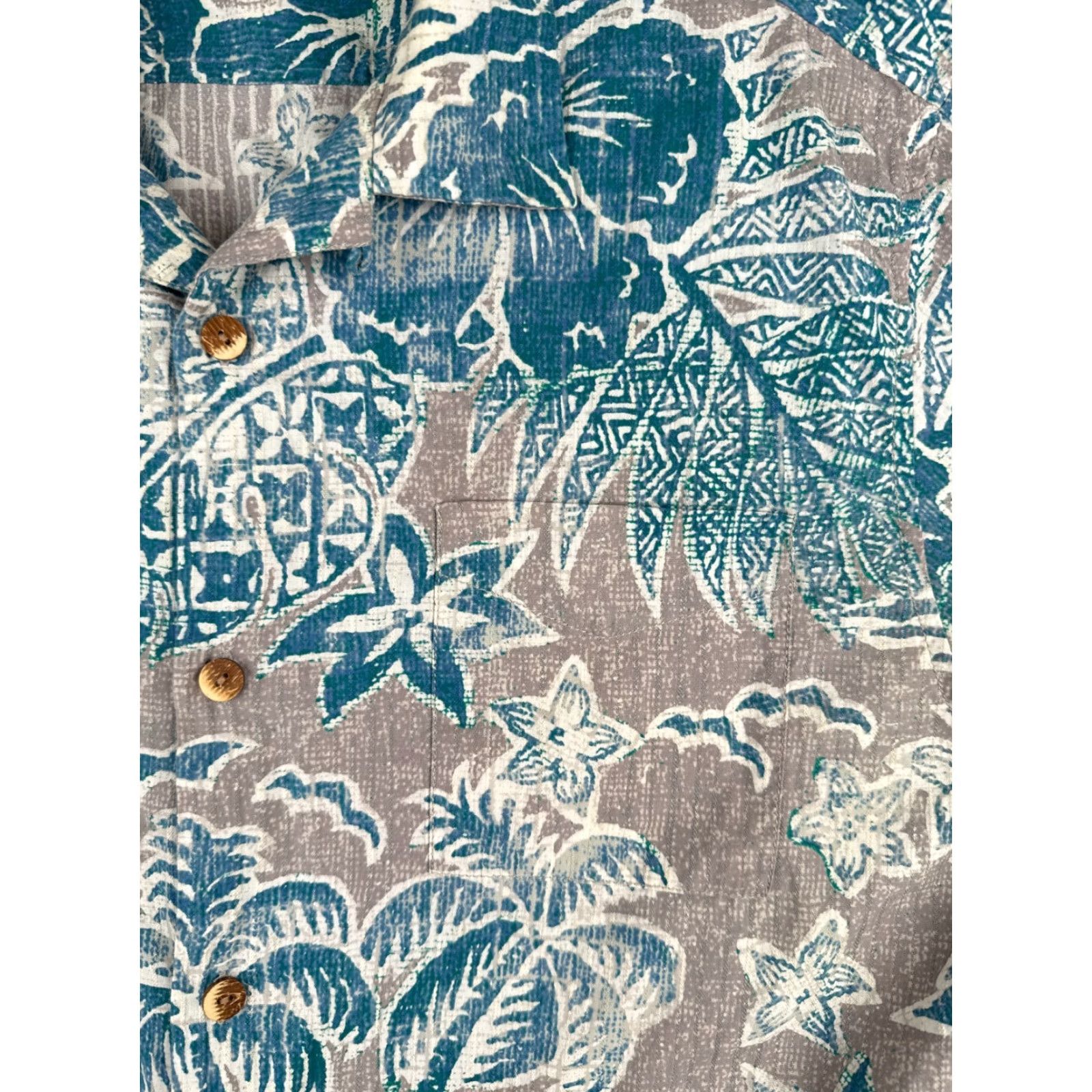 Tommy Bahama Tommy Bahama Shirt Men Large Gray Blue Floral Palm Hawaiian 100% Silk Size US XXL / EU 58 / 5 - 6 Thumbnail