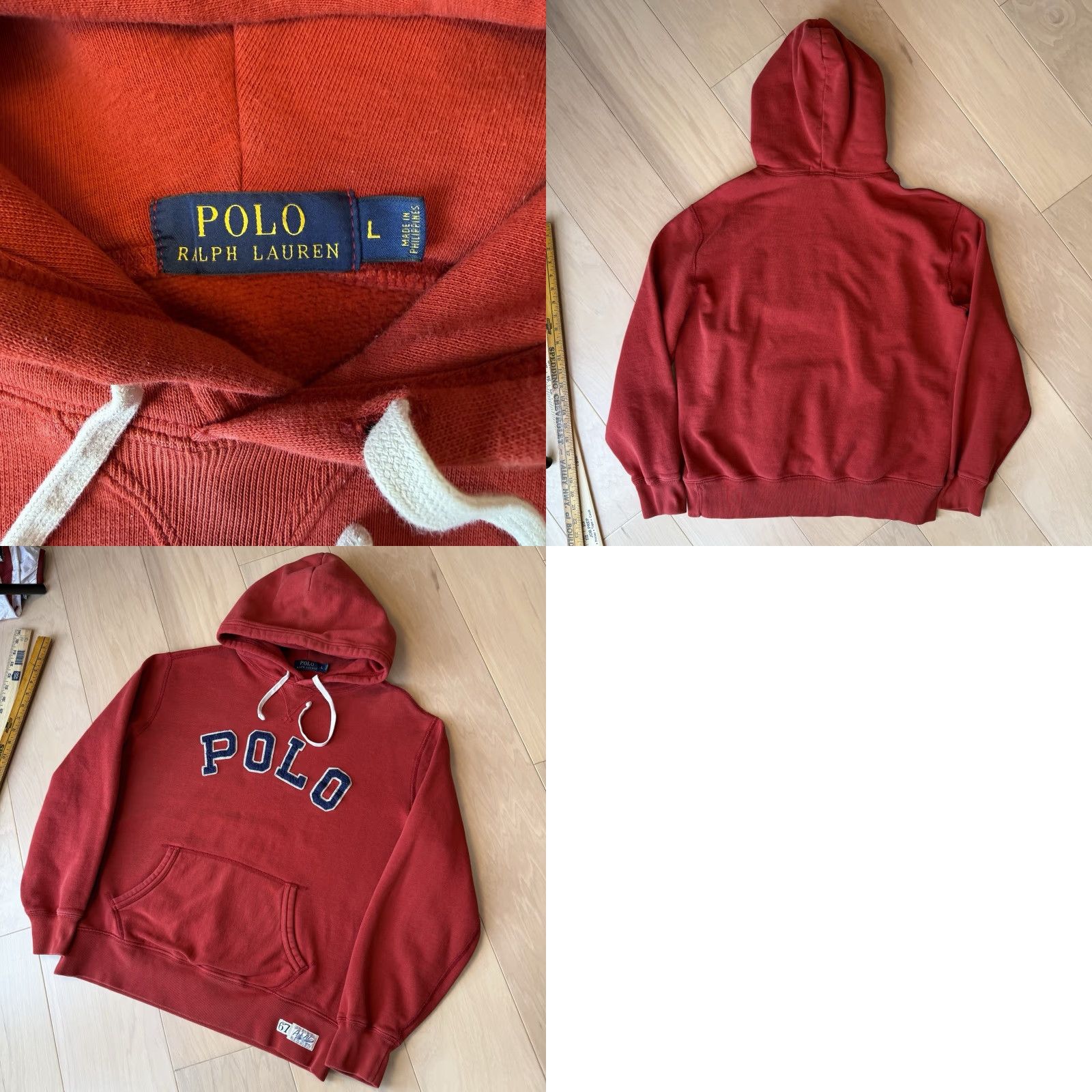 Polo Ralph Lauren Polo Ralph Lauren Hoodie Large Red Heavy Fleece Pullover Rugby 90s New York RRL Mens L Hoodie Size US L / EU 52-54 / 3 - 8 Thumbnail