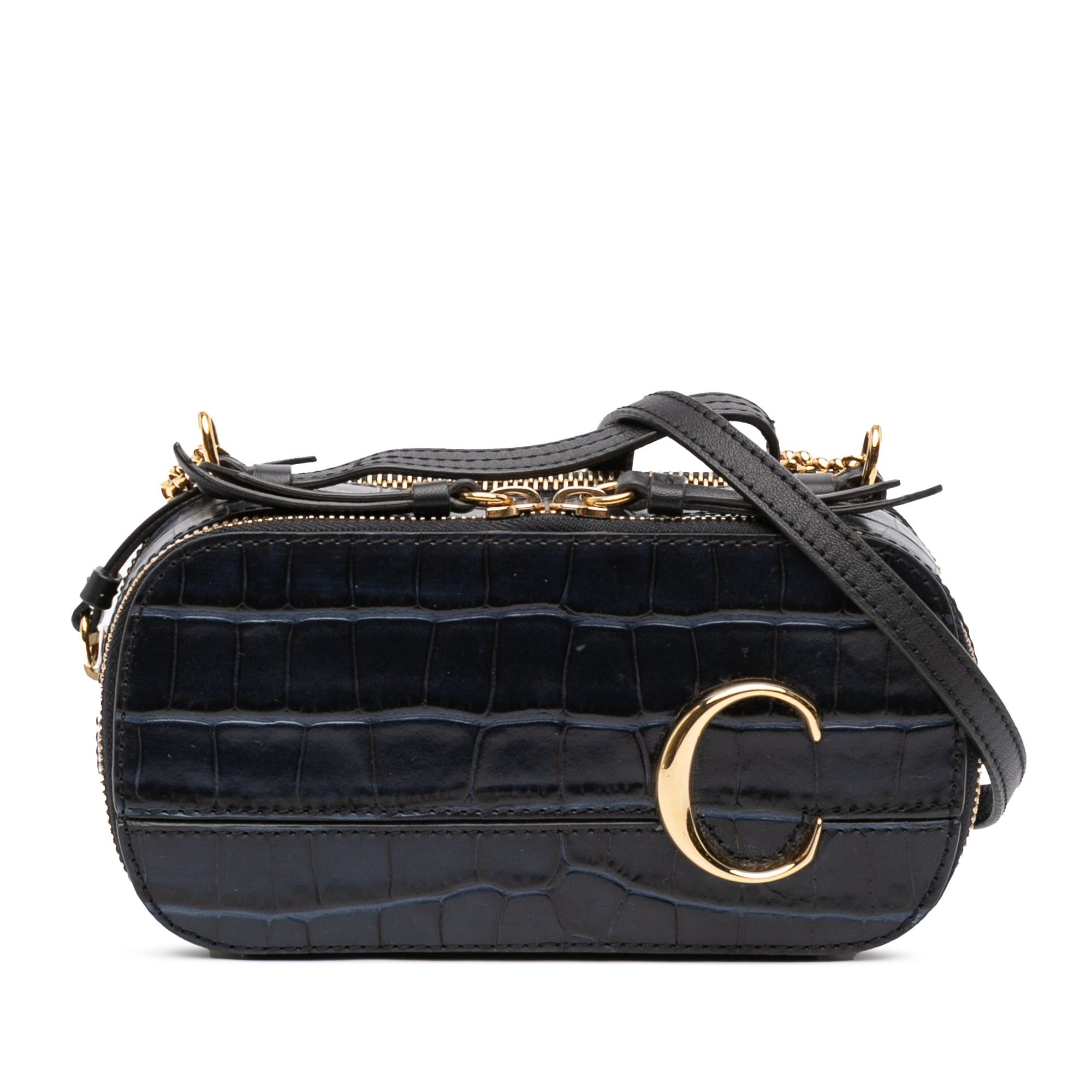 Chloe Mini Croc Embossed Leather C Vanity Bag Size ONE SIZE - 1 Thumbnail