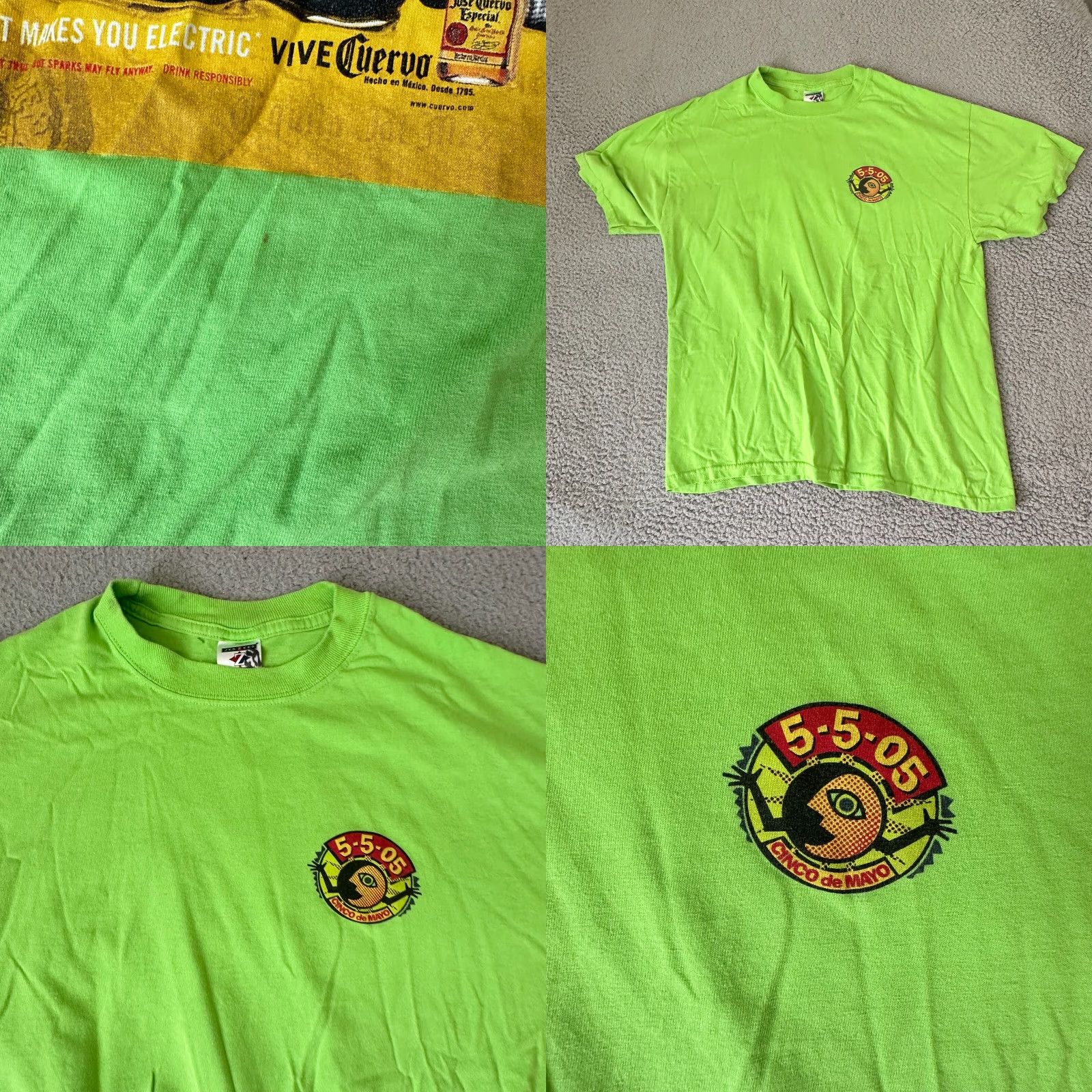 Vintage Vintage Jose Cuervo Shirt XL Green Mens T-Shirt 90s Cotton Deluxe Mock Neck Short Sleeve Size US XL / EU 56 / 4 - 8 Thumbnail