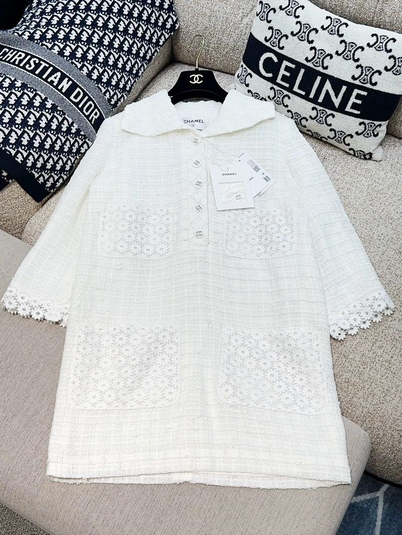 Chanel Chanel 21C Sunset Series White Flower Lace Long Sleeve Twe Size XS / US 0-2 / IT 36-38 - 2 Thumbnail