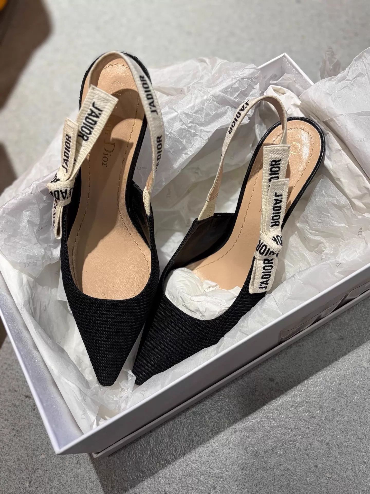 Dior Dior Black Classic Fabric Pointed Toe High Heel Sandal 37 Size US 6.5 / IT 36.5 - 2 Thumbnail