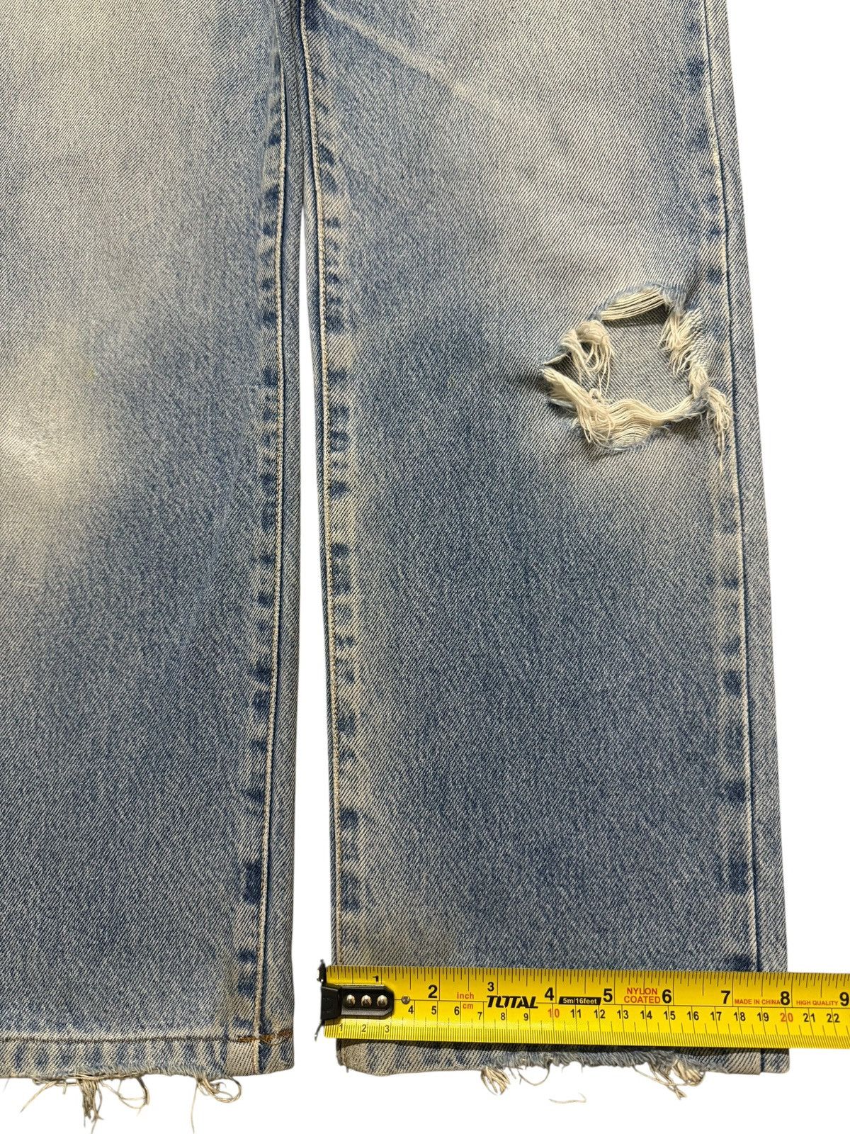 Edwin Vintage 90s Edwin Blue Faded Wash Distressed Straight Leg Size 27" / US 4 / IT 40 - 13 Thumbnail