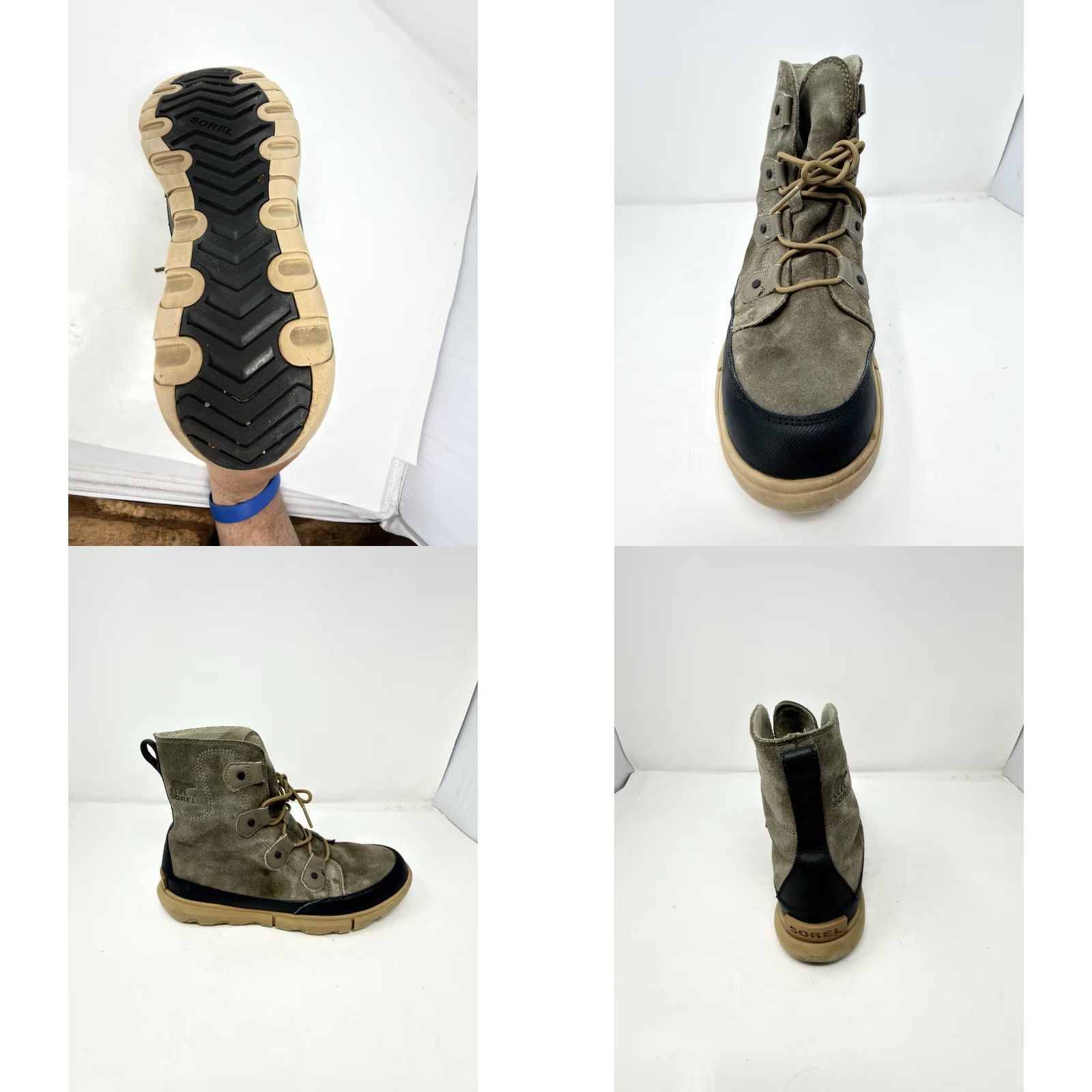 Sorel‎ Explorer Waterproof Boots Men\'s 11 Suede Winter Hiking Sage Green NM4499 Sorel Men main image 3