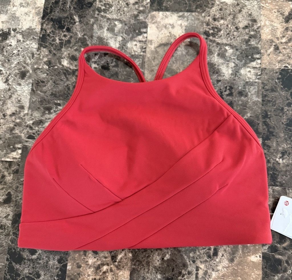 Lululemon LULULEMON FLOW Y WRAP FRONT HIGH NECK BRA RED COLOR SZ 4 NWT Size ONE SIZE - 9 Thumbnail