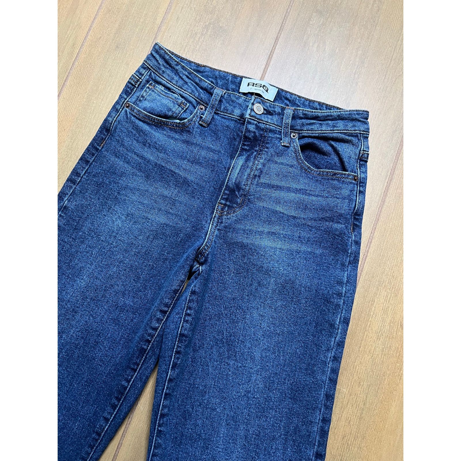 Rsq RSQ High Rise Flare Jeans Womens Size 27 Blue Stretch Denim Size 27" / US 4 / IT 40 - 3 Thumbnail