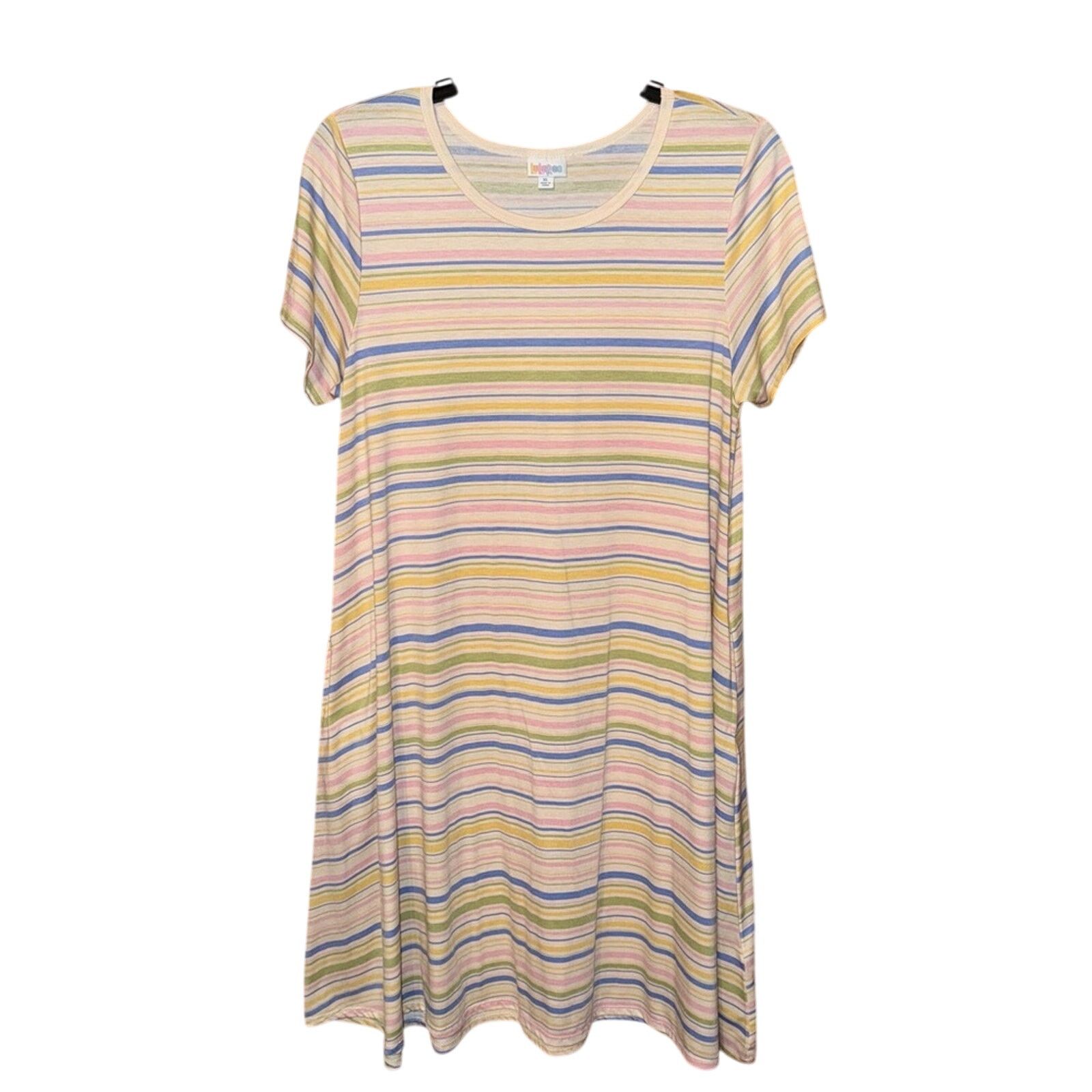 Other LuLaRoe Striped Multicolor T-Shirt Dress Size XL Size XL / US 12-14 / IT 48-50 - 1 Thumbnail