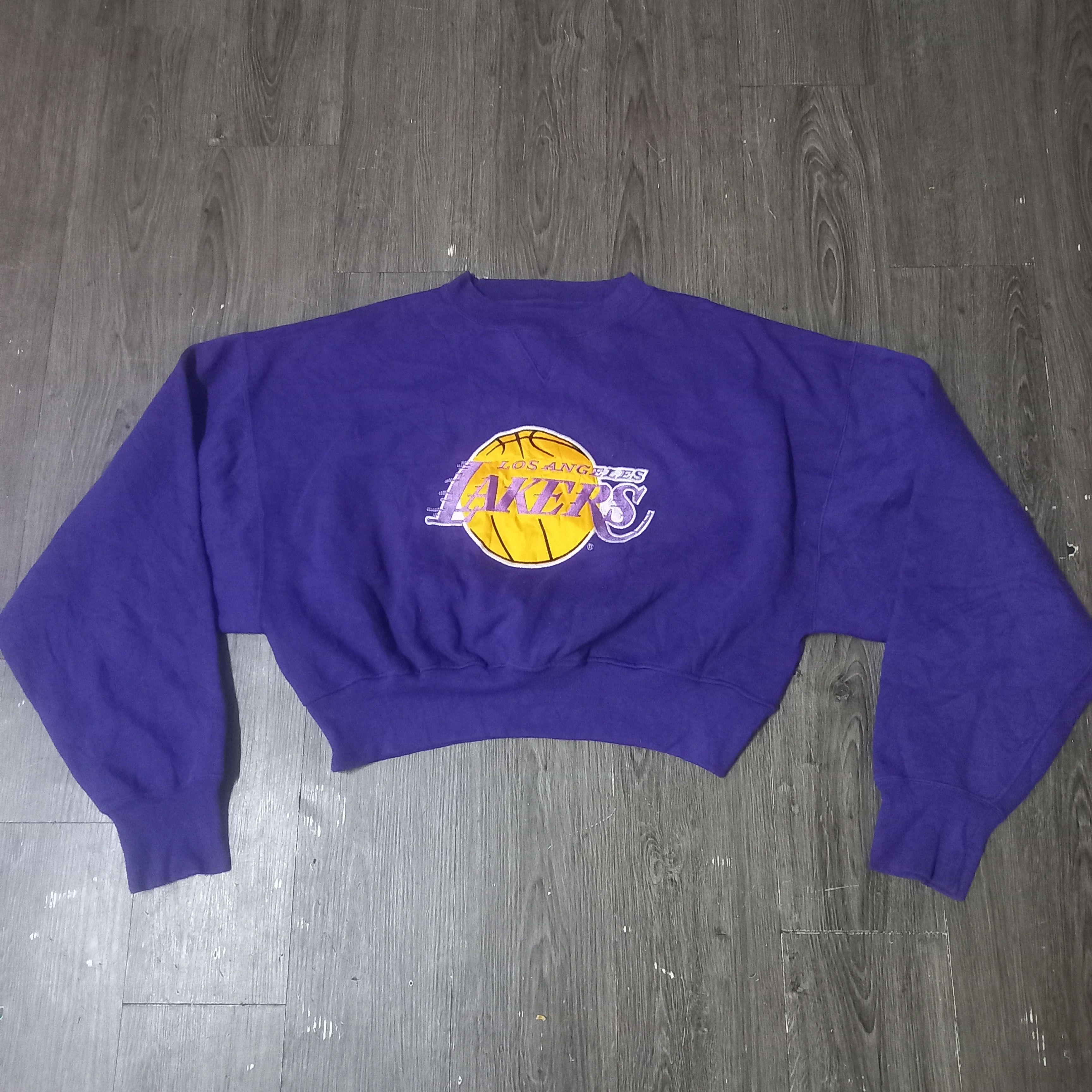 NBA × Vintage Vintage lakers crop top sweatshirt Size XL / US 12-14 / IT 48-50 - 1 Thumbnail