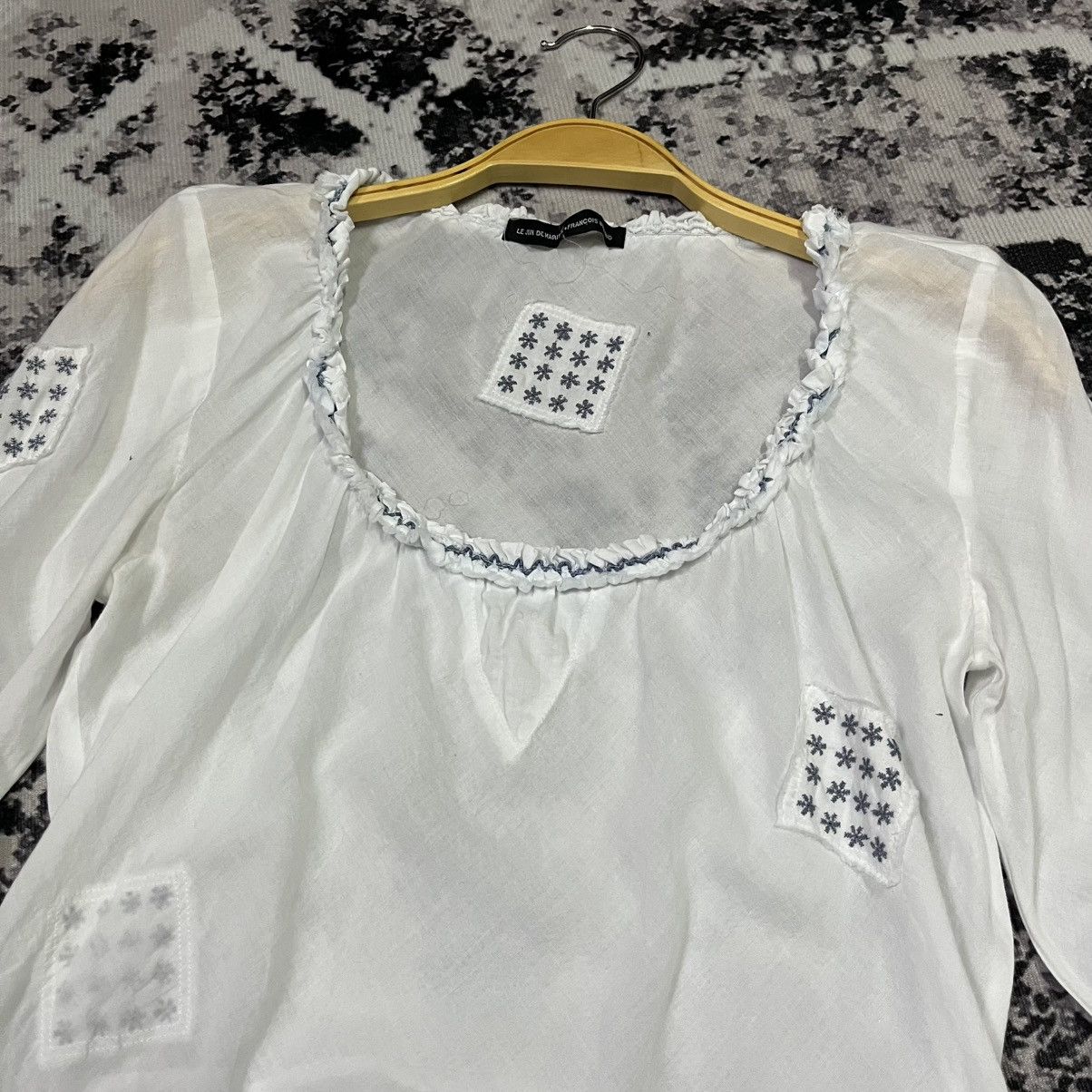 Marithe + Francois Girbaud a24 Marithe Francois Girbaud white rufft blouse Size XS / US 0-2 / IT 36-38 - 4 Thumbnail