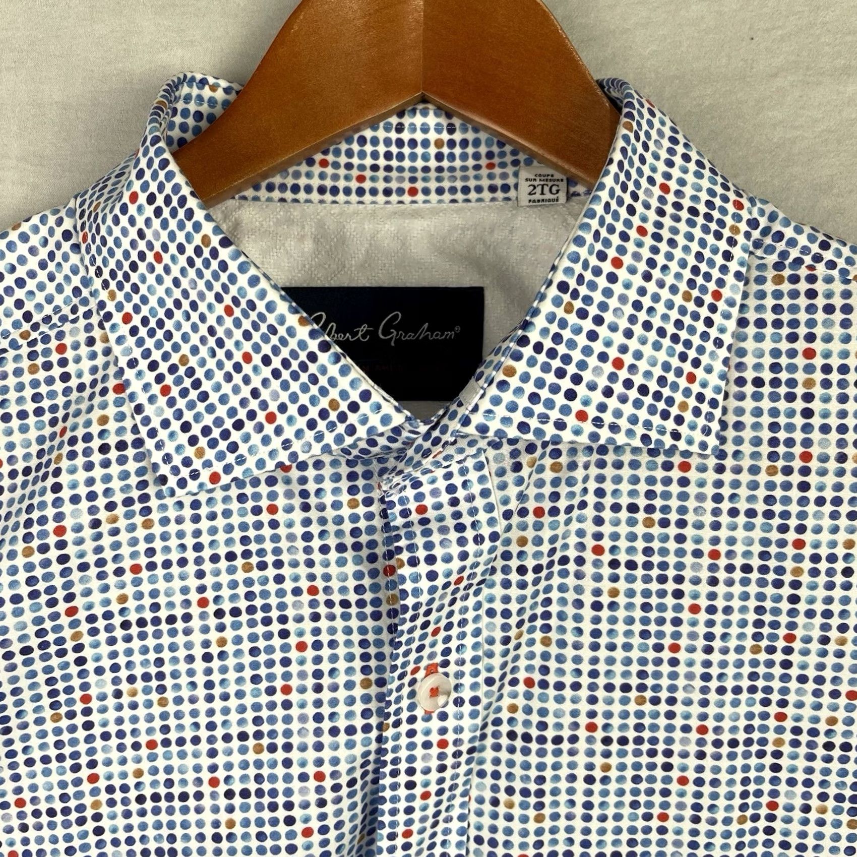Robert Graham Robert Graham Shirt Men 2XL Polka Dots Colorful Cutaway Button Up Cuffed Short Sleeve Button-Up Size US XXL / EU 58 / 5 - 3 Thumbnail