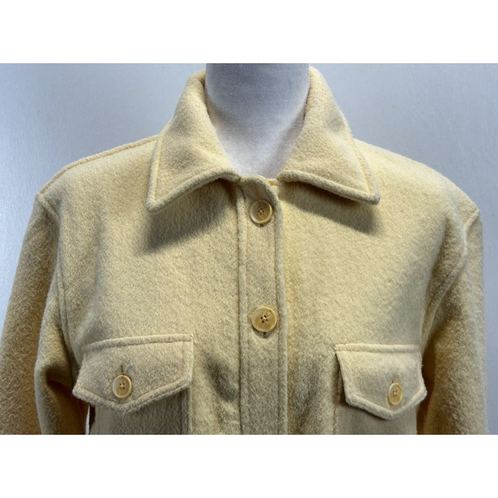 Joie VINTAGE Joie Button-Up Shirt Jacket Shacket Yellow Small Womens Fuzzy Size S / US 4 / IT 40 - 6 Thumbnail
