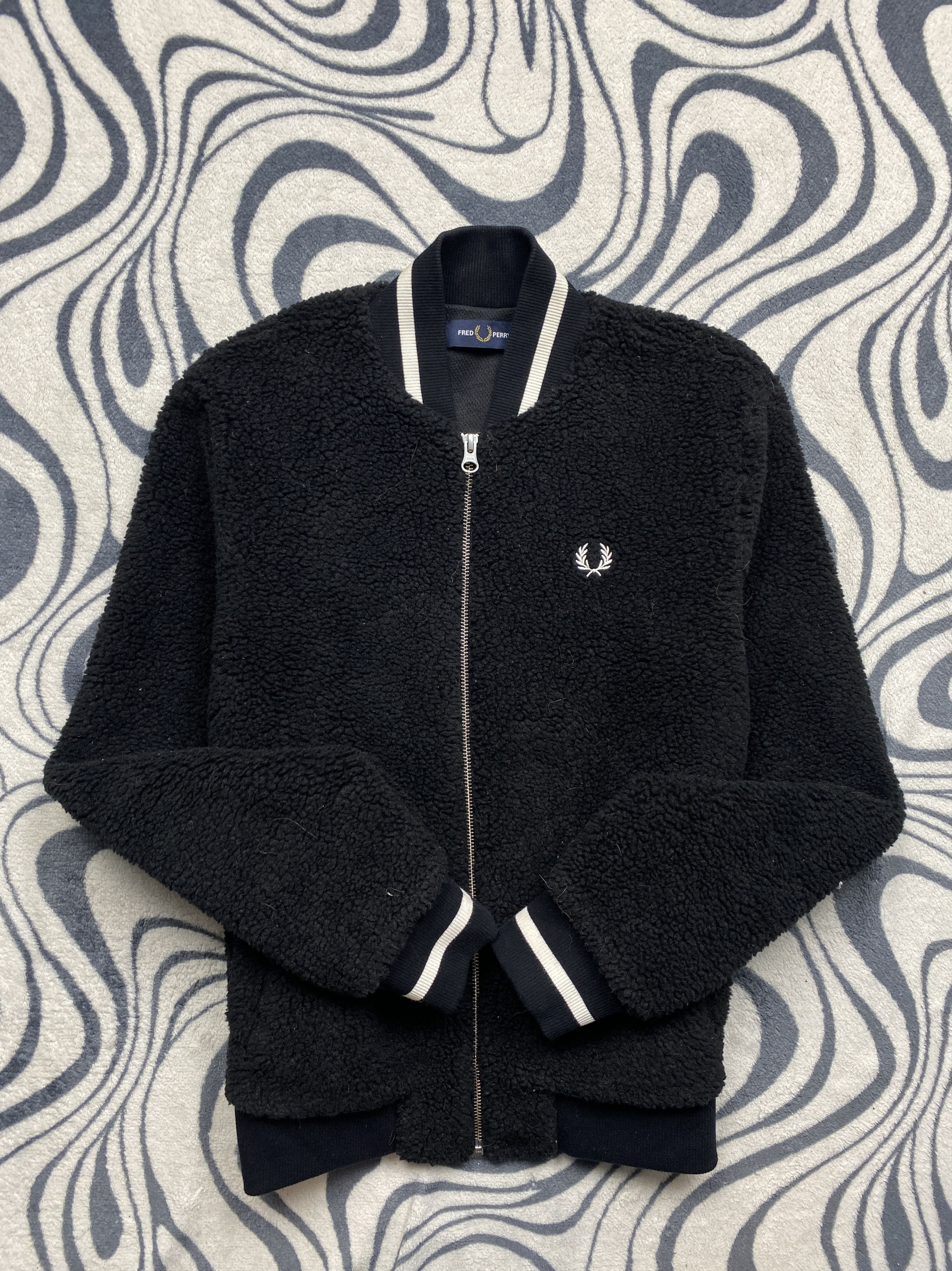 Fred Perry Fred Perry Vintage Womens Teddy Sherpa Fleece Bomber Size XS / US 0-2 / IT 36-38 - 1 Thumbnail