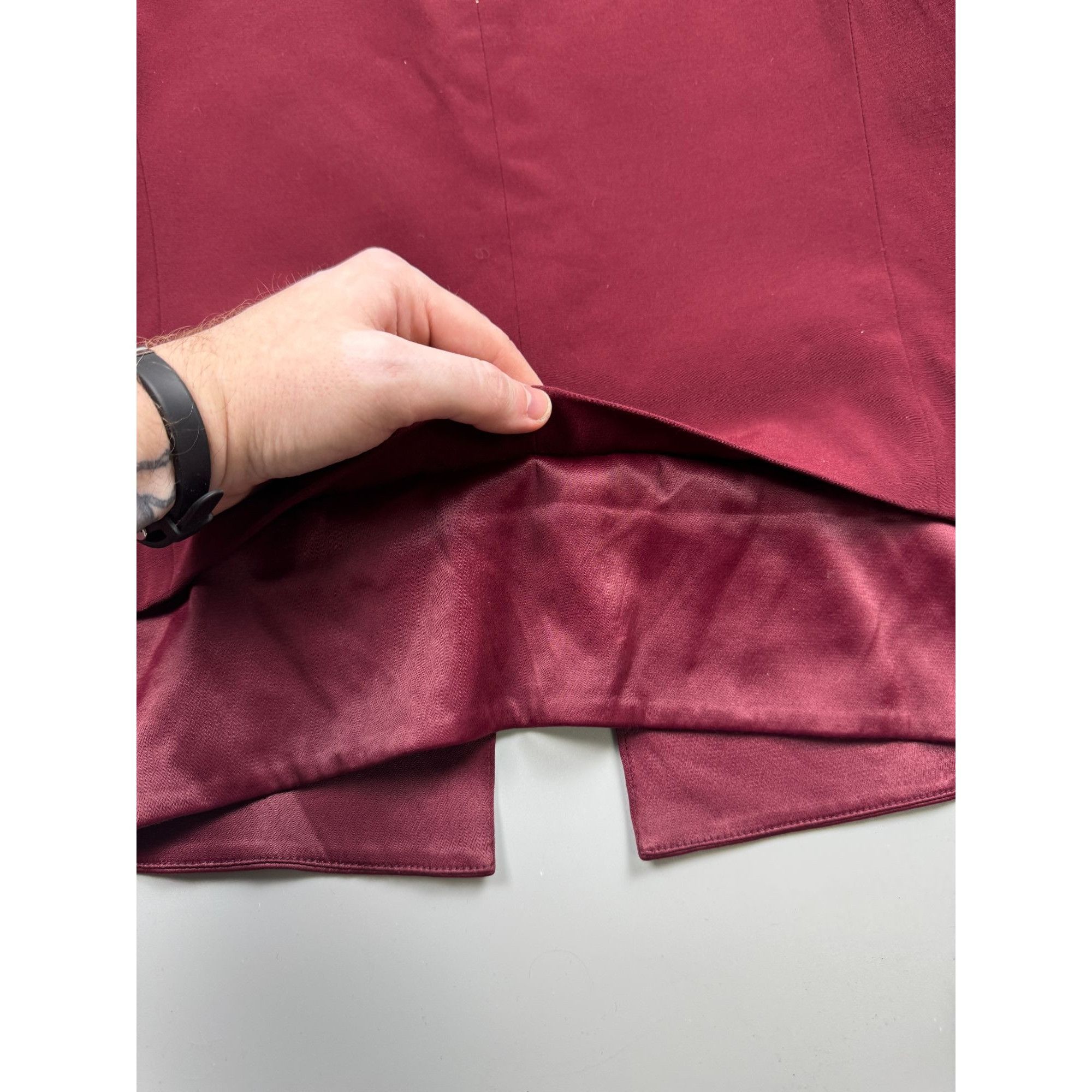 Sandro Sandro Paris Collarless Burgundy Viscose Blazer (Y1181) Size S / US 4 / IT 40 - 10 Thumbnail