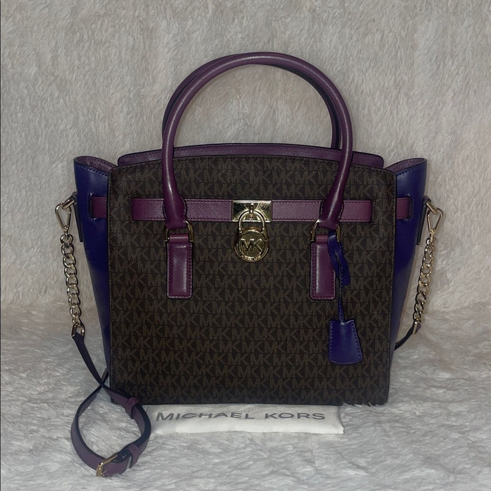 Michael Kors Michael Kors Hamilton Plum Leather Satchel Size ONE SIZE - 1 Thumbnail
