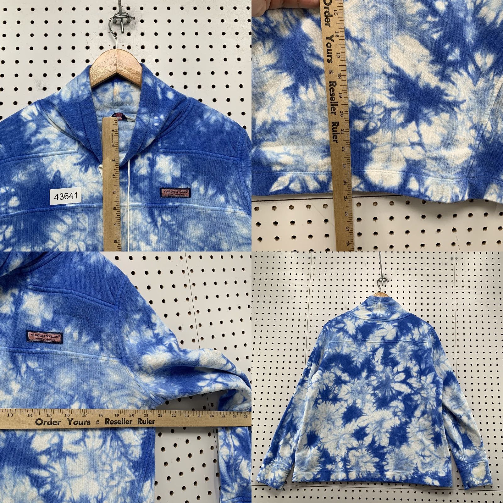 Vineyard Vines Vineyard Vines Sweatshirt Womens Medium Blue Tie-Dye Funnel Neck Fleece Pullover Size M / US 6-8 / IT 42-44 - 8 Thumbnail