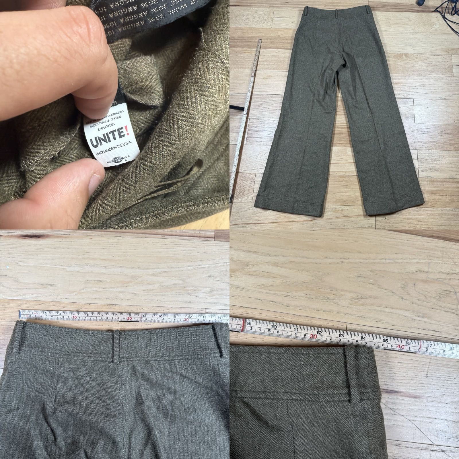 Ralph Lauren VINTAGE Ralph Lauren Wide Leg Wool Herringbone Dress Pants Women’s 6 Brown USA Made Size 28" / US 6 / IT 42 - 8 Thumbnail