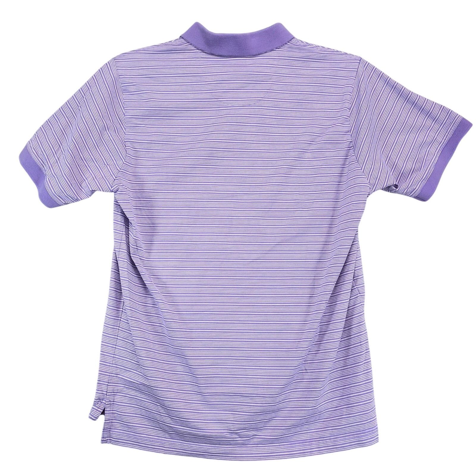 Saks Fifth Avenue Black Saks Fifth Avenue Purple Striped Polo Shirt Men's M Size US M / EU 48-50 / 2 - 2 Thumbnail