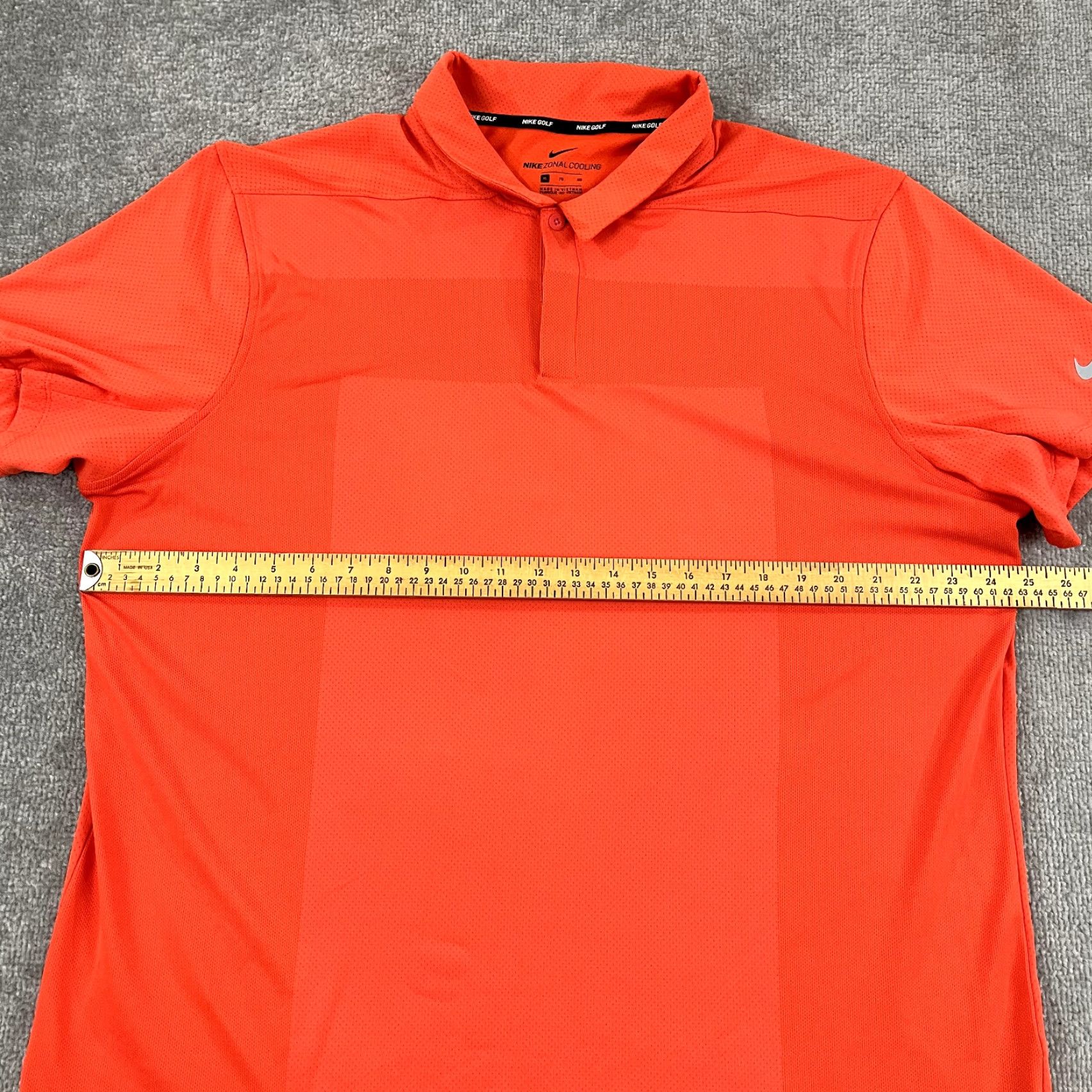 Nike NIKE Polo Shirt XL Orange Mens Polo Shirt Golf Performance Sport Zonal Cooling Sportswear Regular Fit Short Sleeve 100% Polyester Size US XL / EU 56 / 4 - 5 Thumbnail