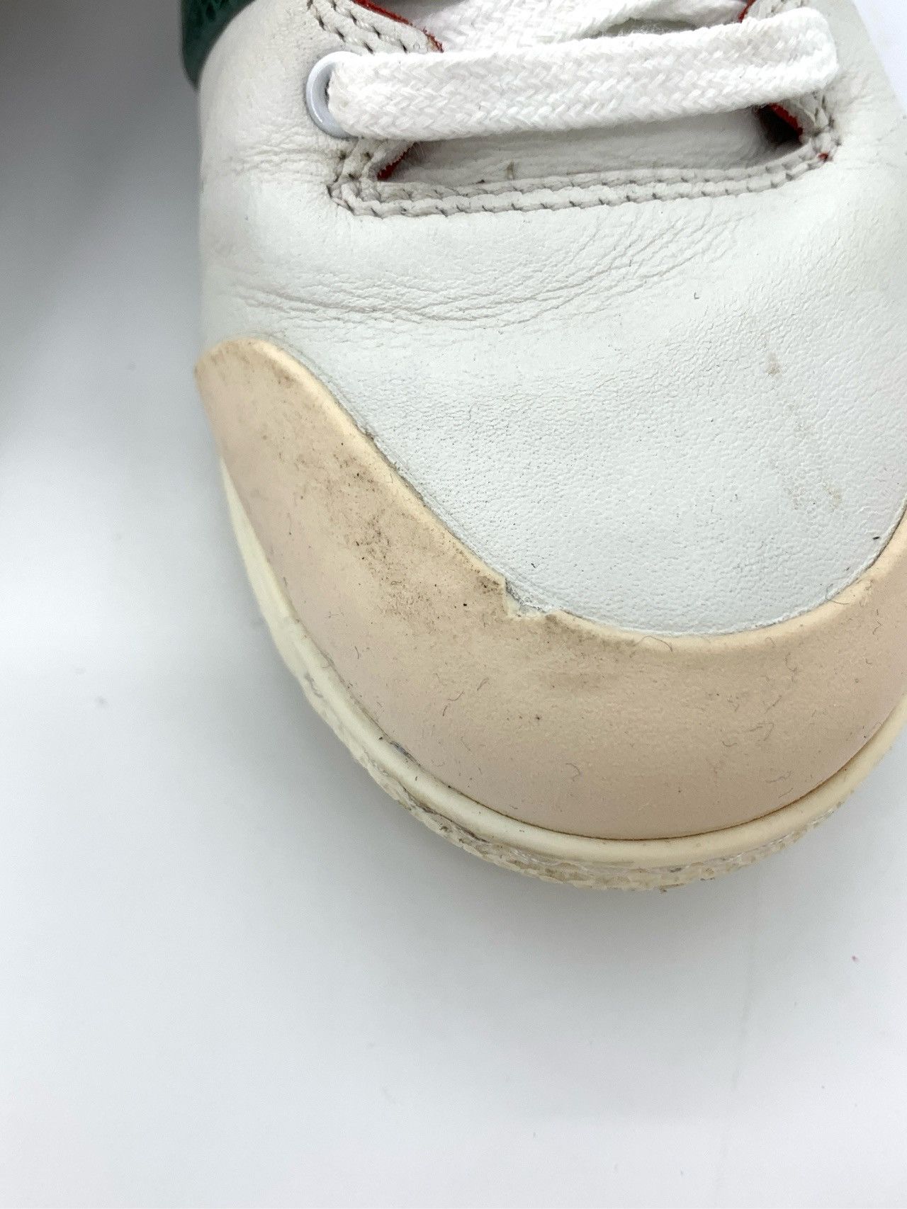 Gucci Gucci Red Green And White Leather Lace-Up High-Top Sneakers Size US 6 / IT 36 - 8 Thumbnail