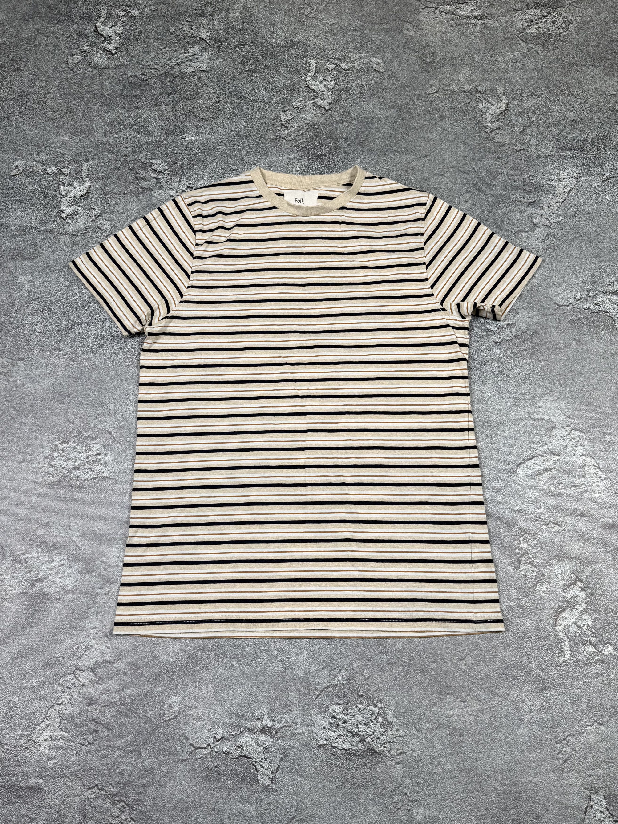 Folk Folk Biege Stripe Tee Made Portugal Size US L / EU 52-54 / 3 - 1 Thumbnail