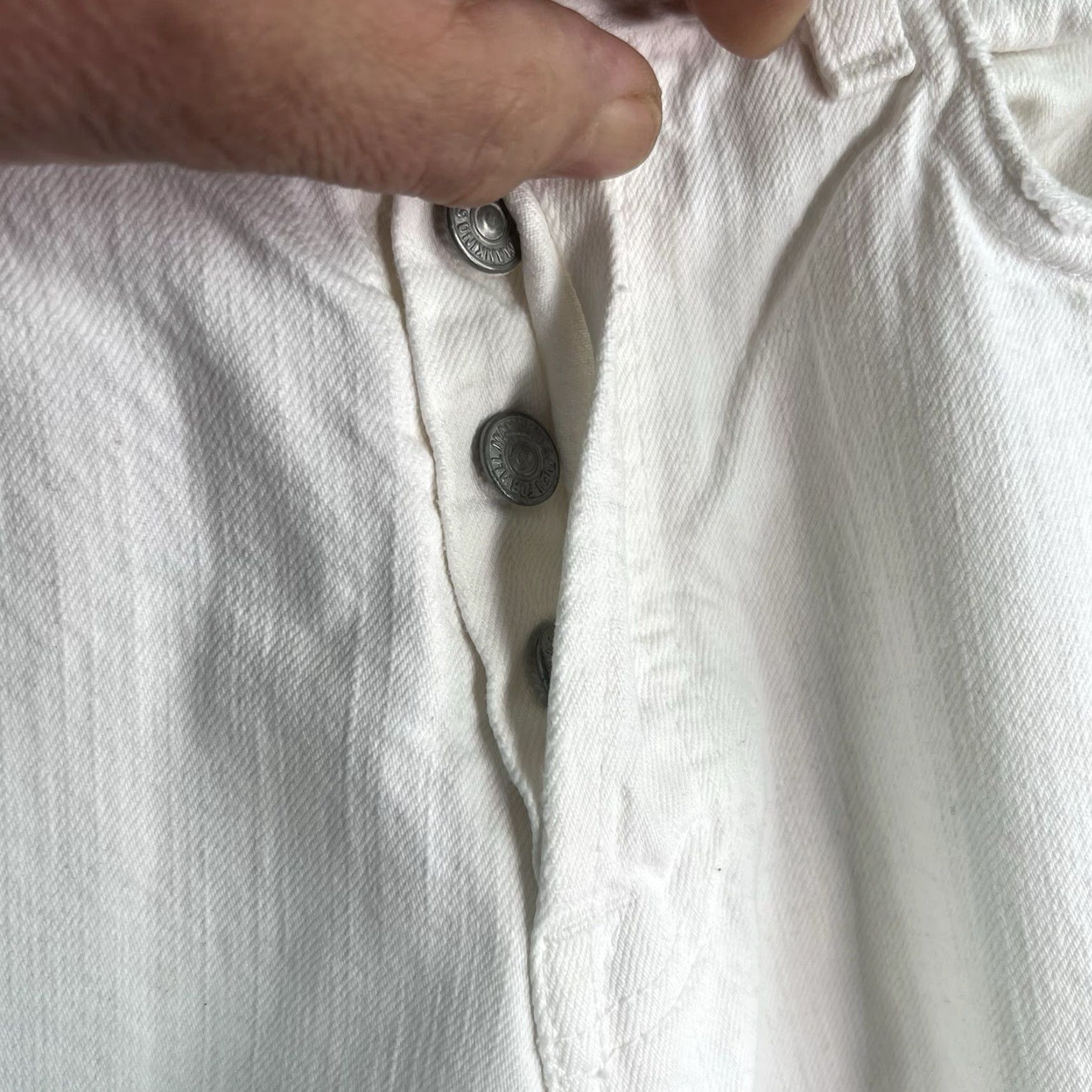 7 For All Mankind 7 For All Mankind Jeans Womens SZ 32/33 White Organic Relaxed Button Fly Denim Size 24" / US 00 / IT 34 - 6 Thumbnail
